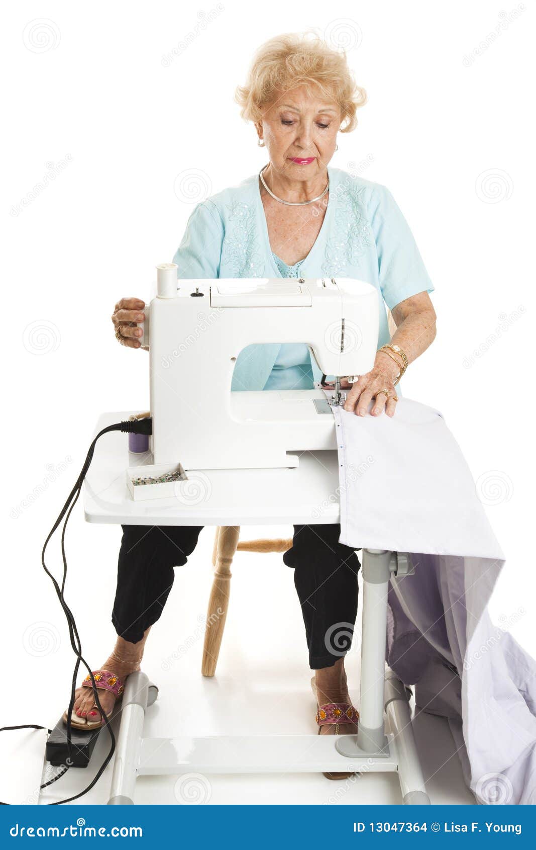 Senior Woman Sewing Full Body Stock Photo Image of active, full 13047364