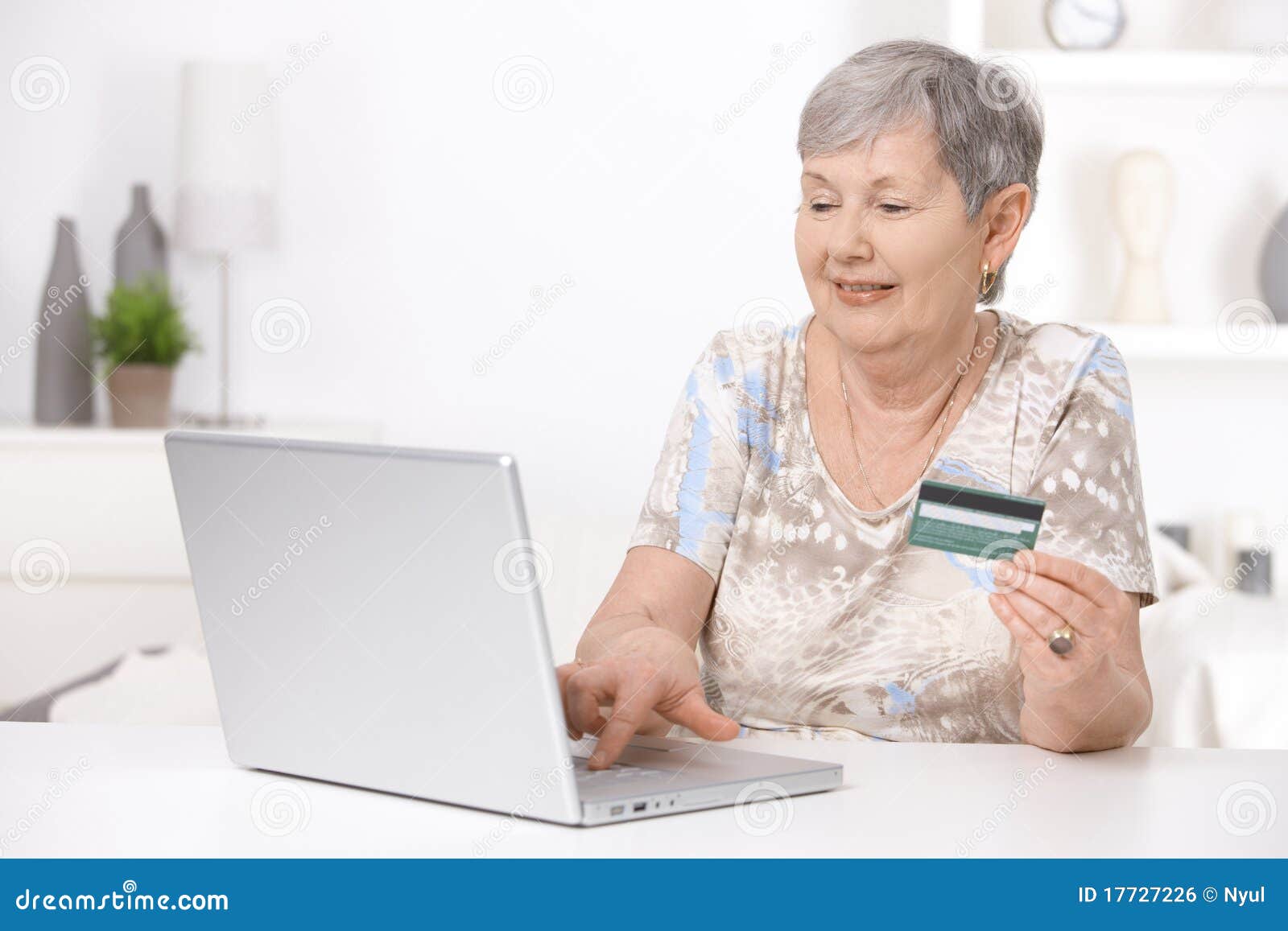 Senior Woman Shopping on Stock Photo Image of buying
