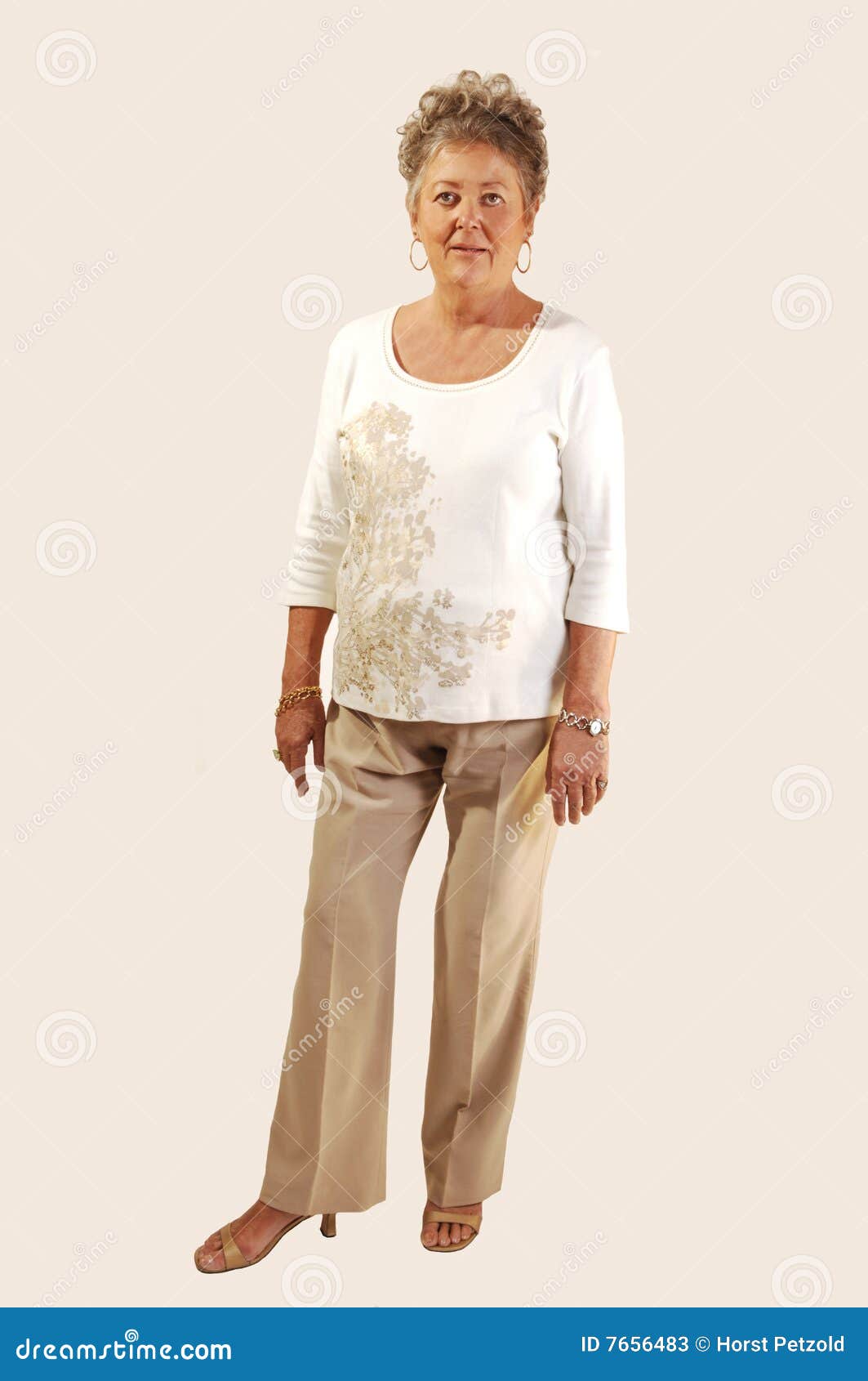Senior Woman Standing In Studio. Stock Photos Image 7656483