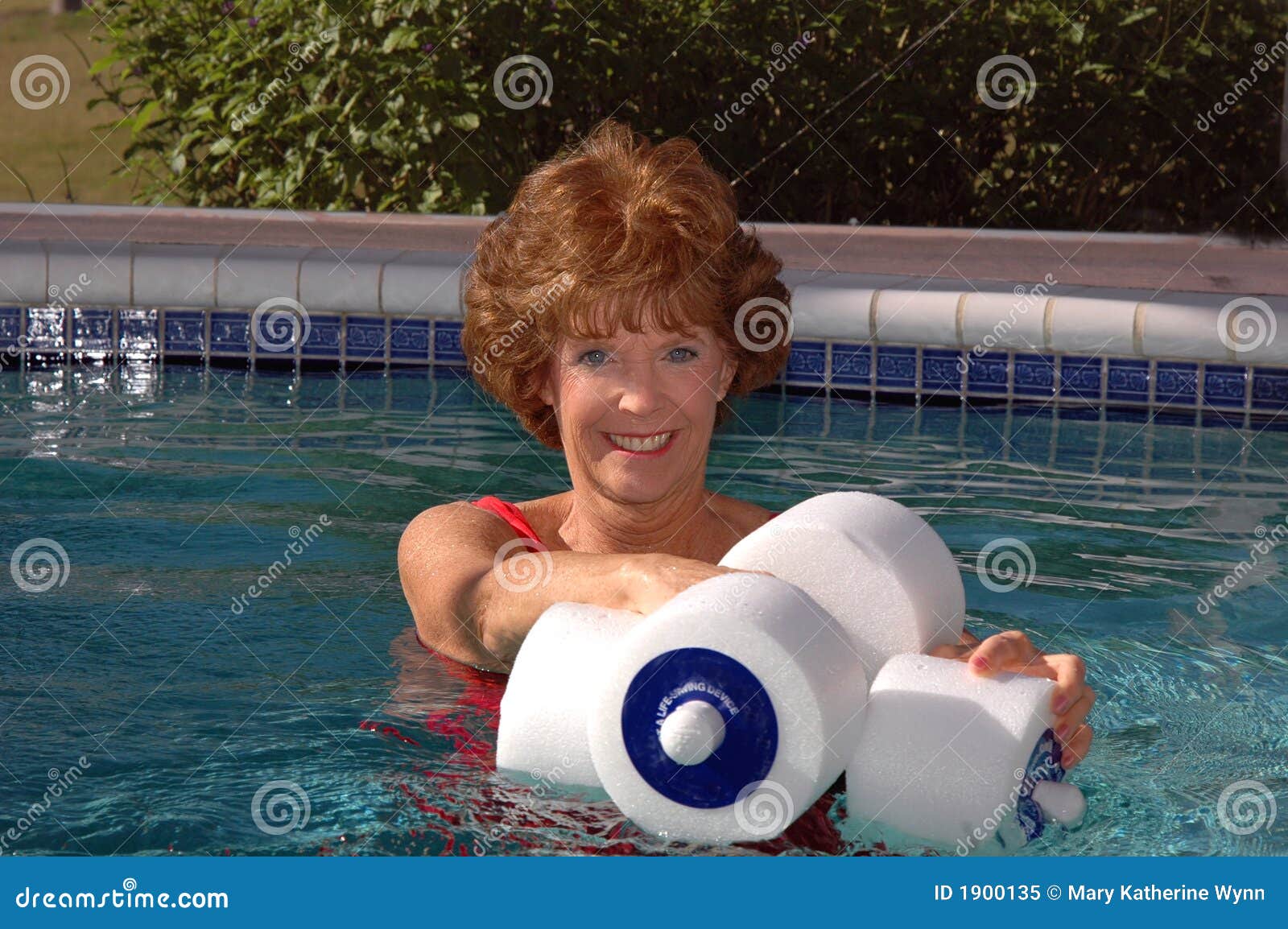 Senior Woman Swimming Pool Exercises Stock Image Image of life