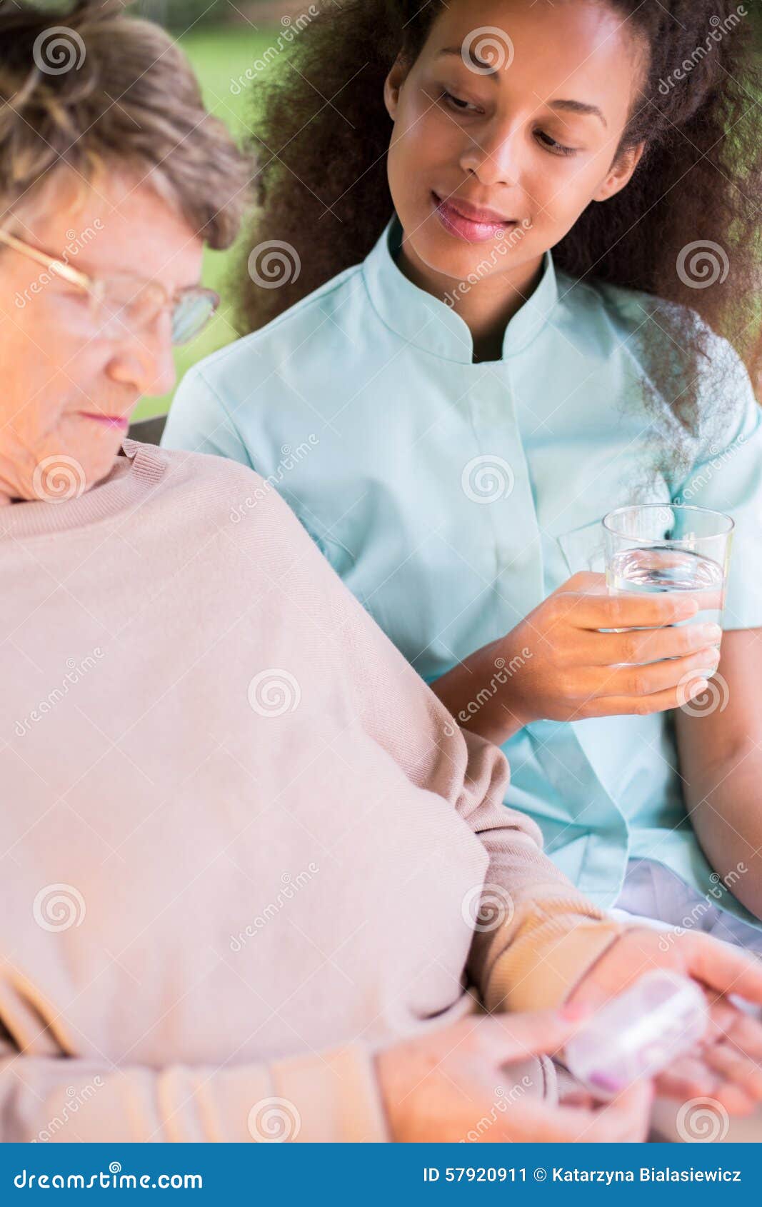 senior woman taking medicament