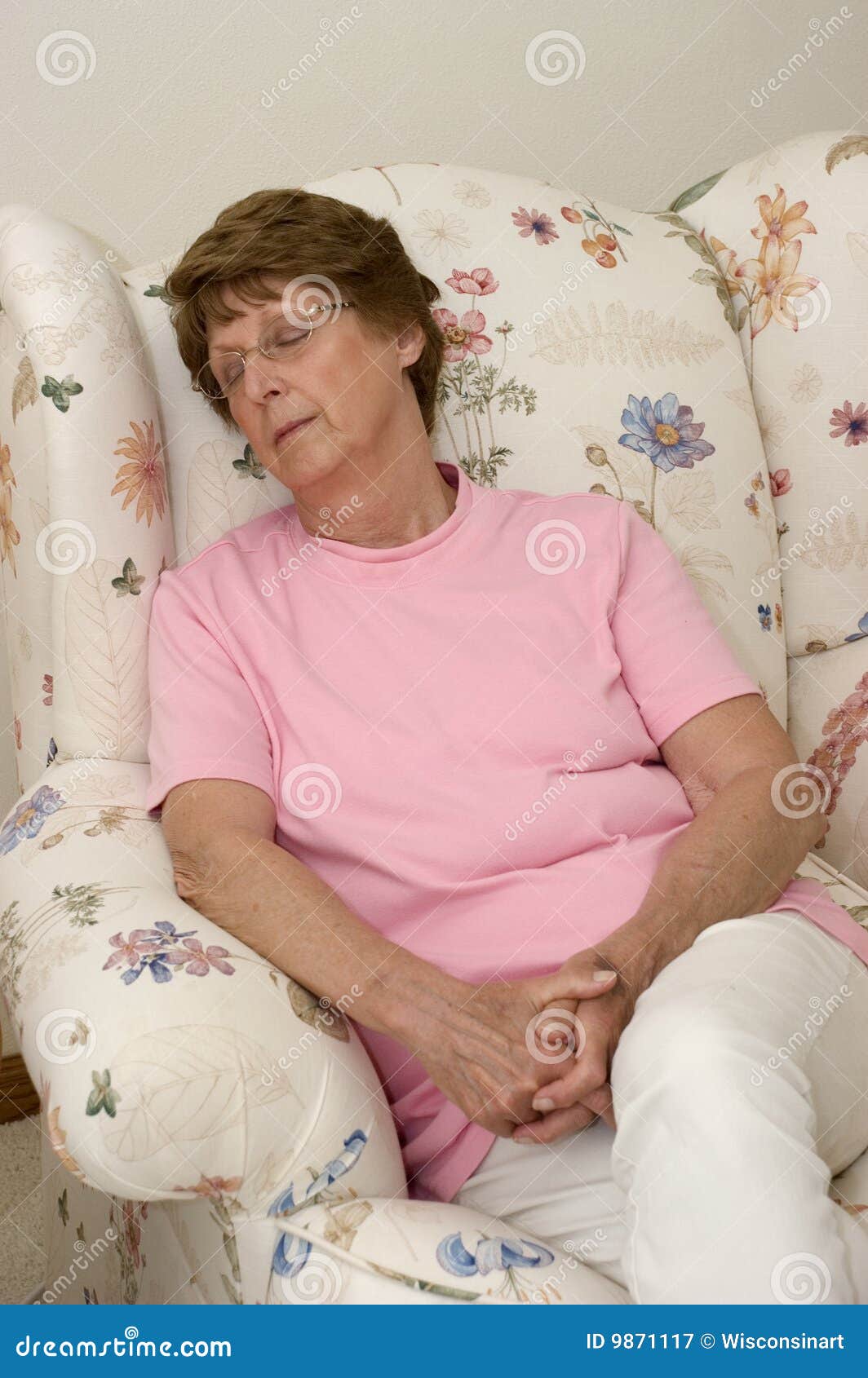 senior woman taking a nap