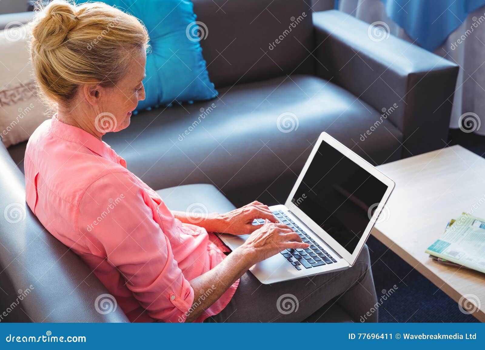 Senior Woman Using a Laptop Stock Image Image of citizen, nursing 77696411