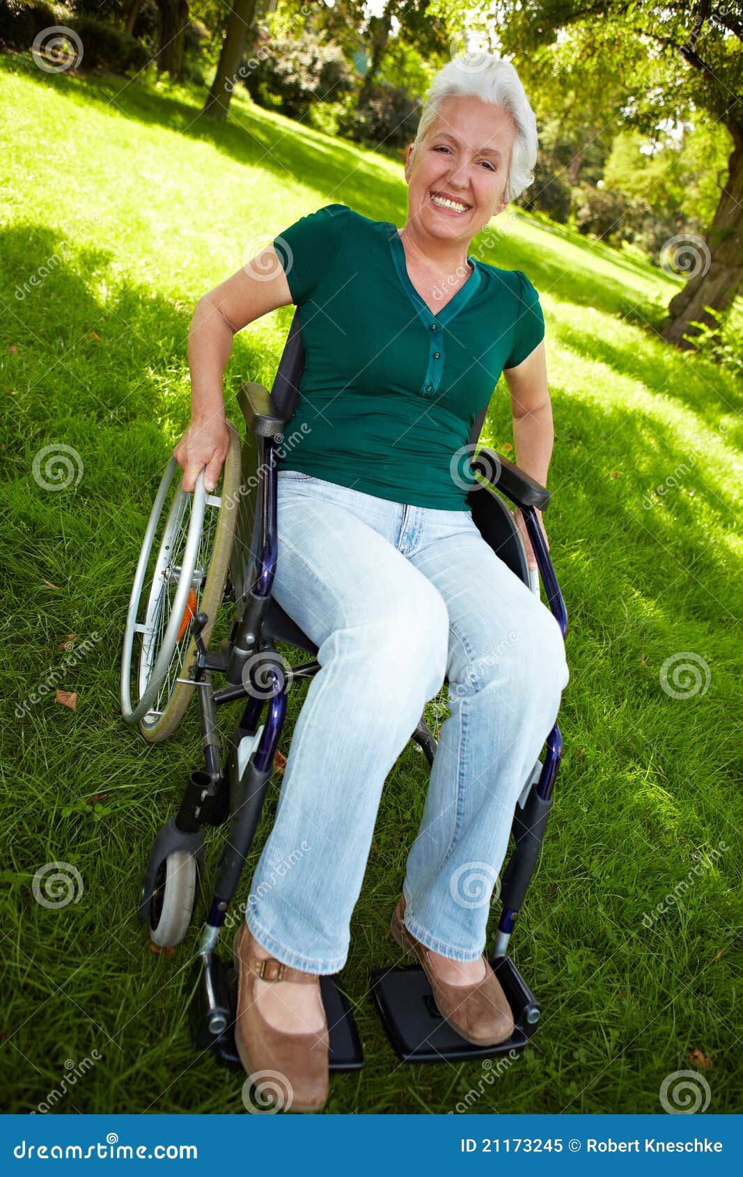 Senior Woman With Wheelchair Stock Image Image 21173245