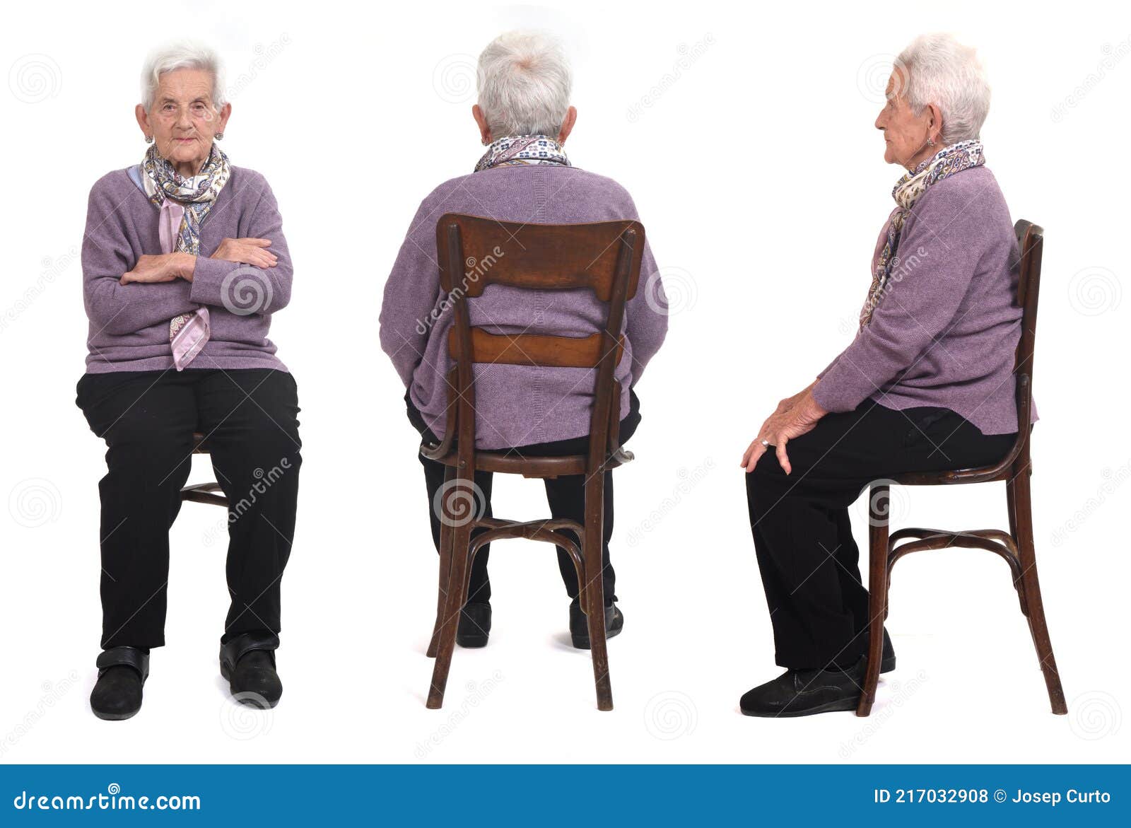 senior woman on white background