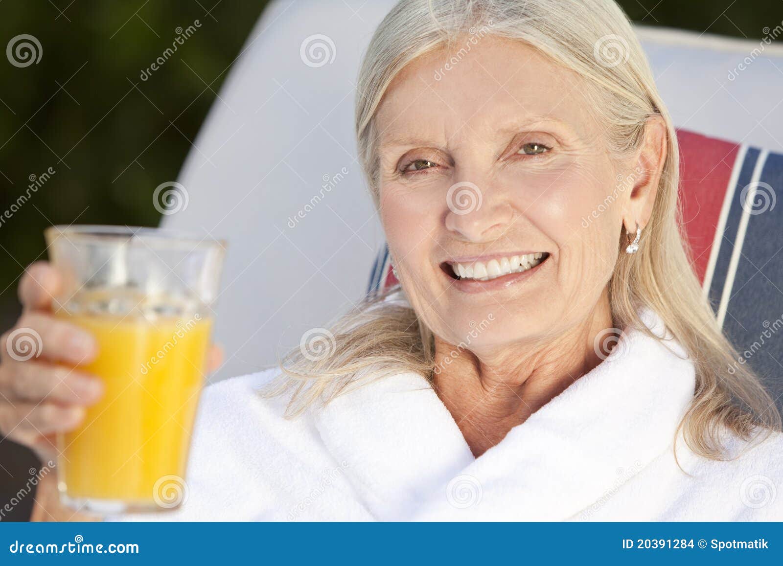 Senior Woman in White Bathrobe Stock Photo Image of bathrobe, healthy