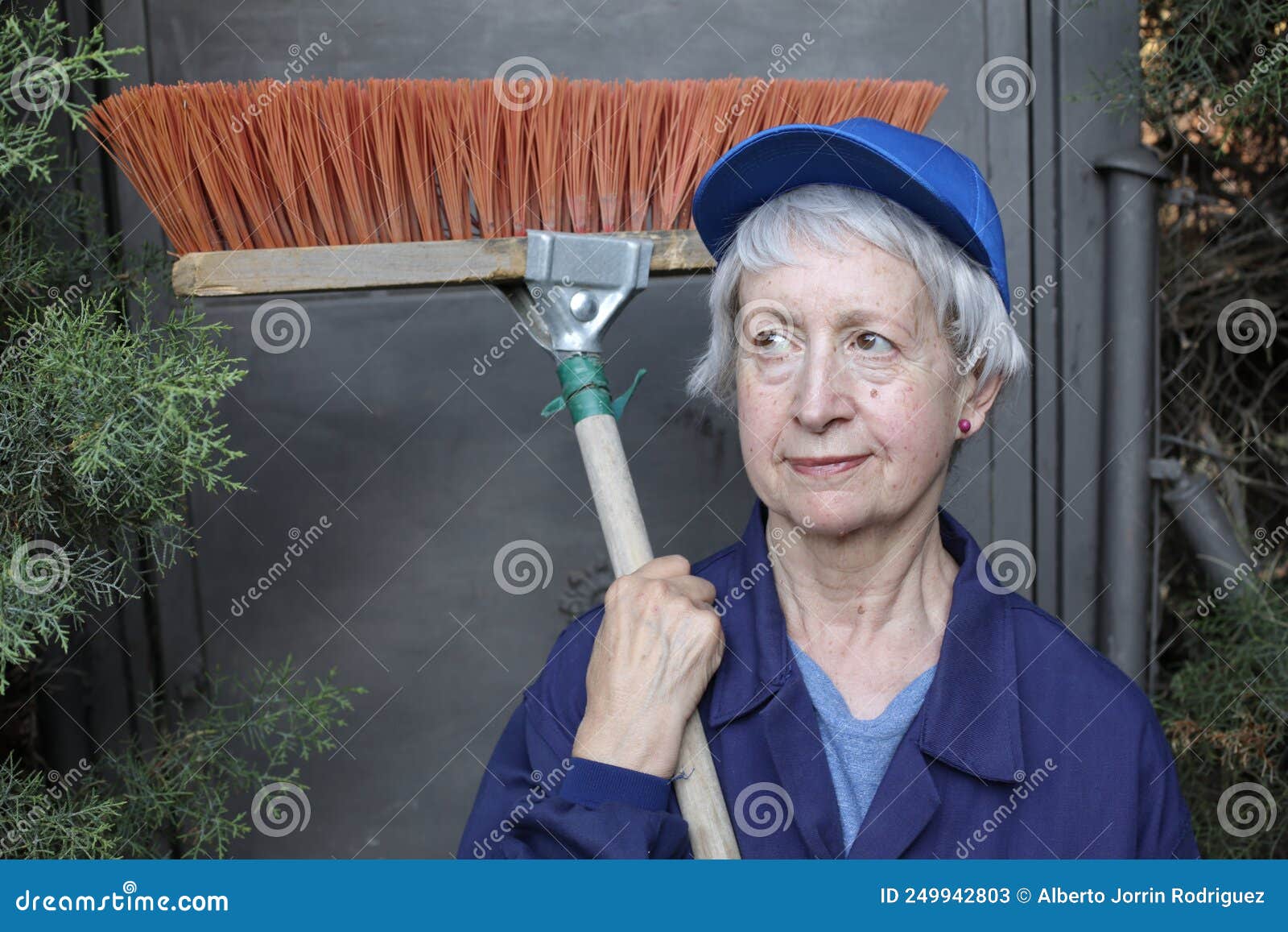 Senior Woman Working in Cleaning Services Stock Image Image of manual