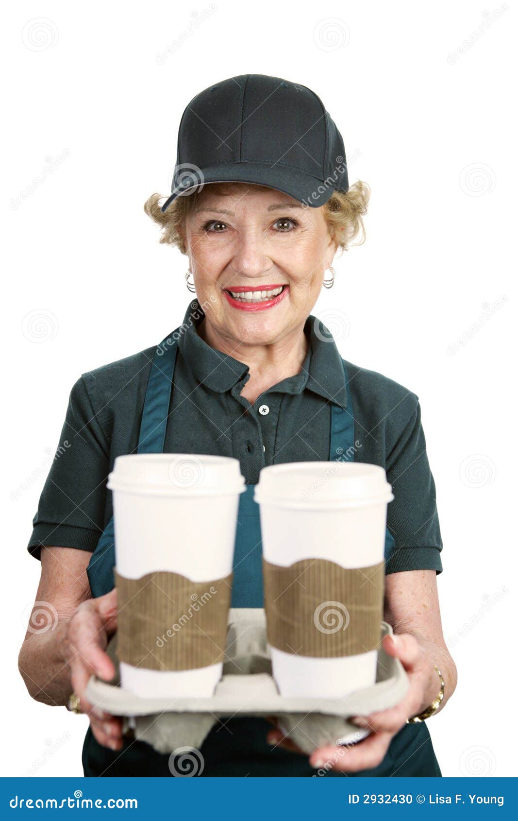 Senior Worker Coffee Server Stock Photo Image of people, caucasian