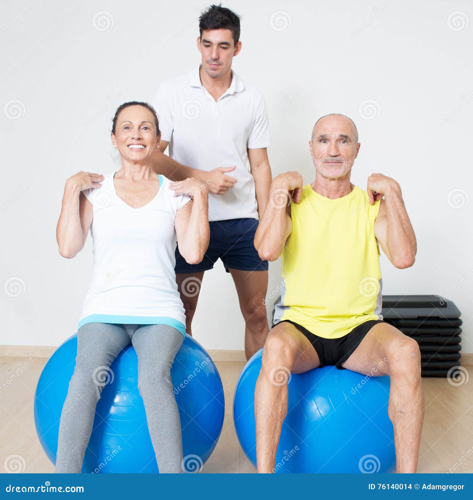 Seniors with Ball Exercise and Senior Stock Photo Image of elbow