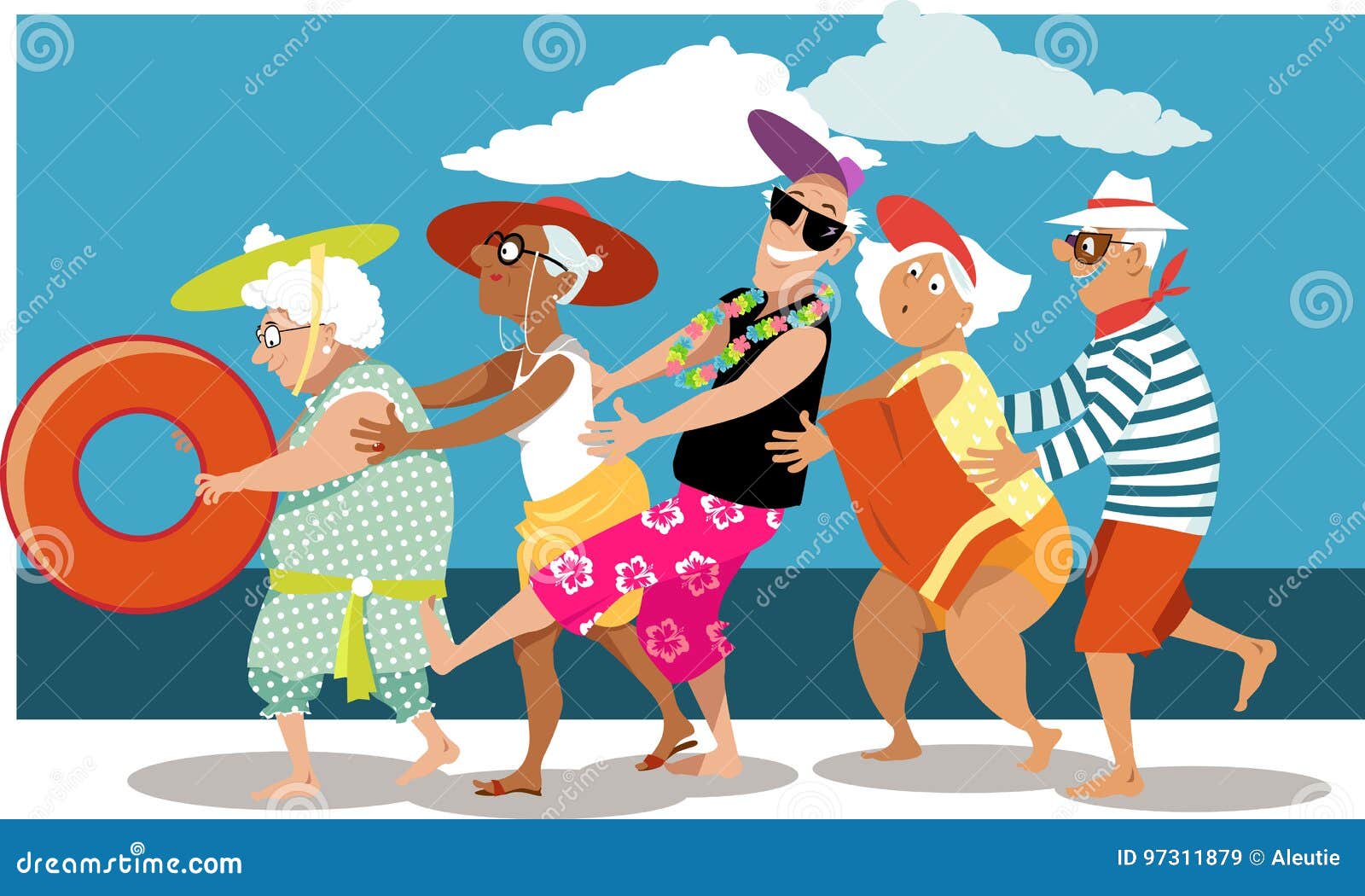 seniors on the beach