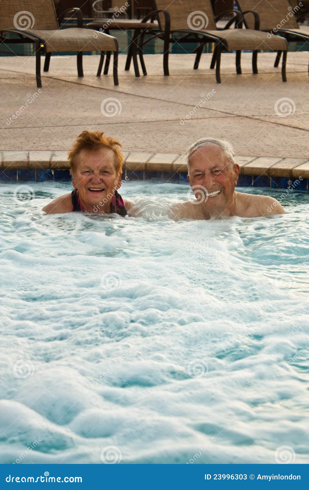 Seniors Enjoying the Hot Tub Stock Image Image of health, male 23996303