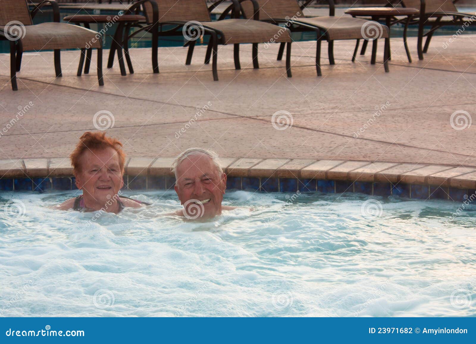 Seniors Enjoying the Hot Tub H Stock Photo Image of leisure, resort