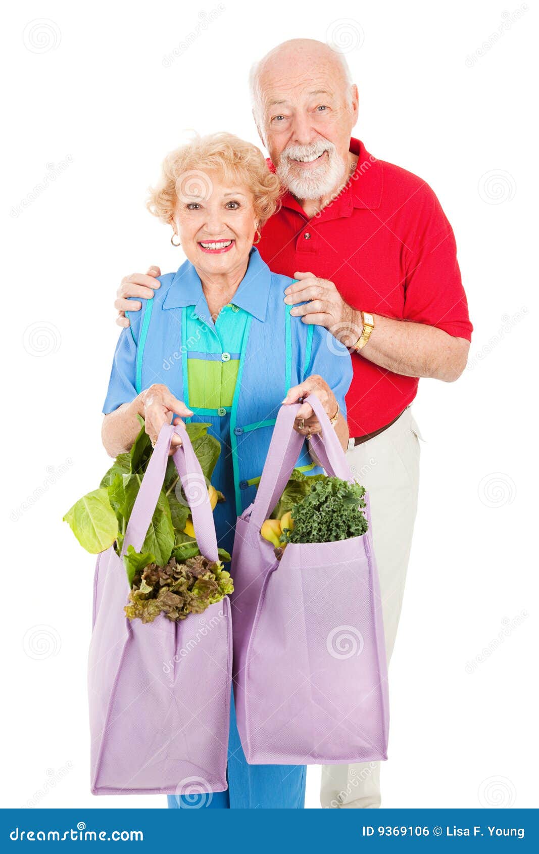 seniors and reusable shopping bags