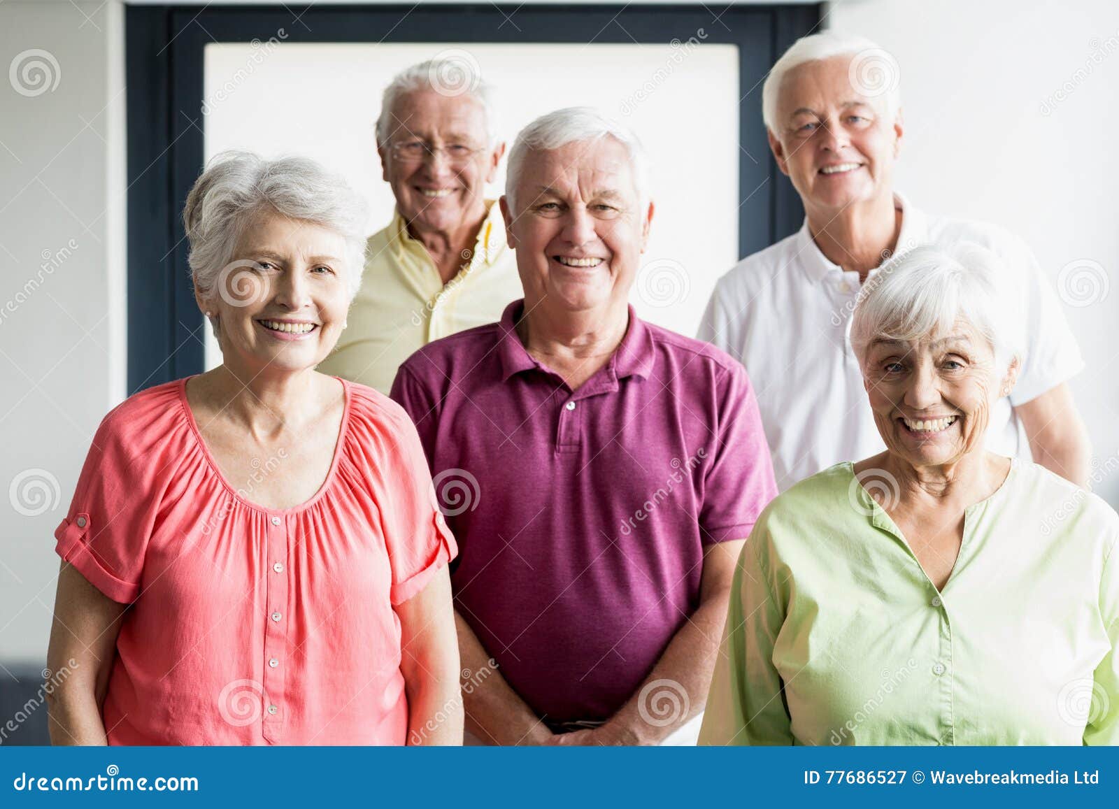 Seniors standing together stock image. Image of casual 77686527