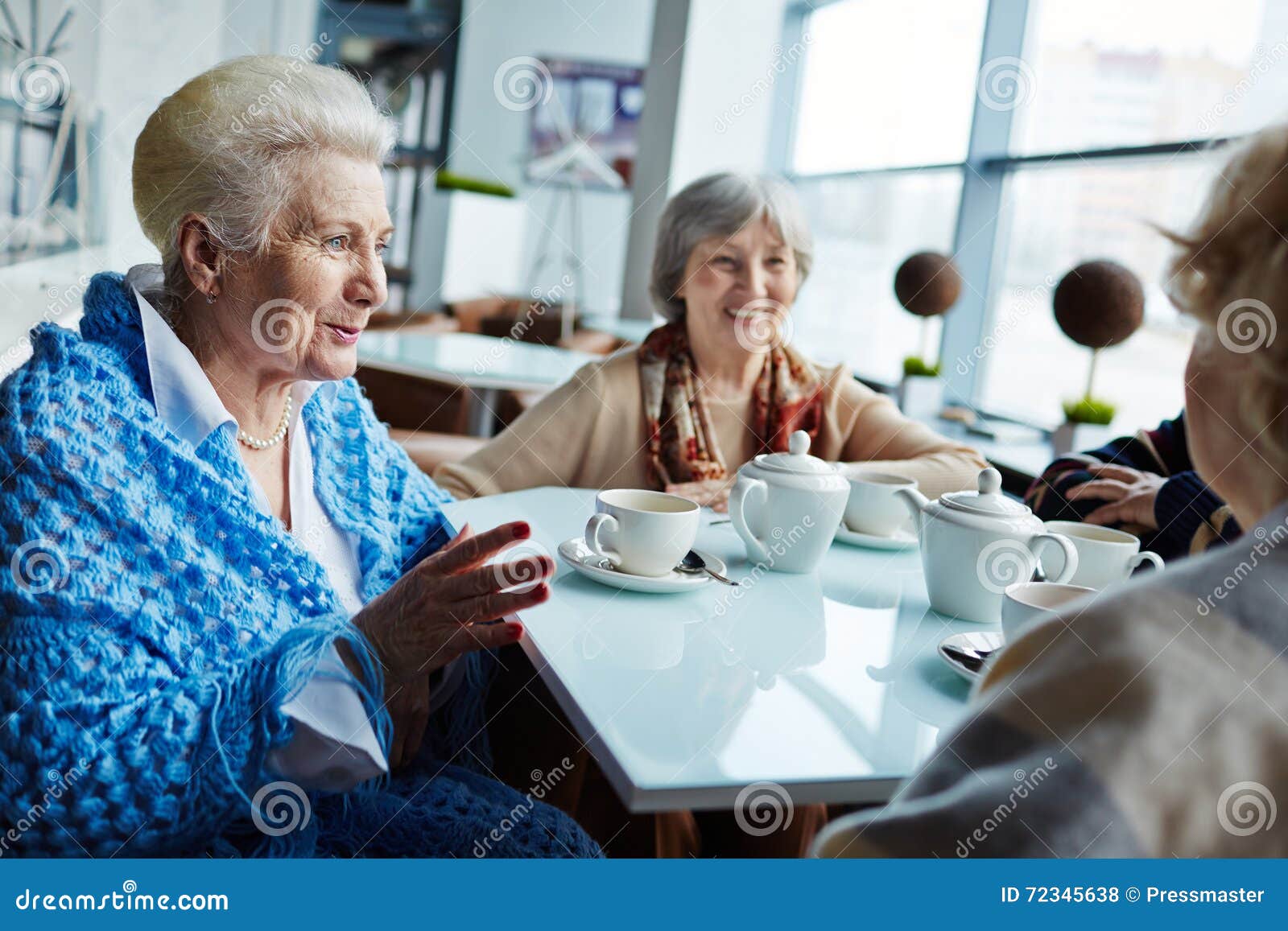 Seniors talking stock photo. Image of leisure, drink 72345638