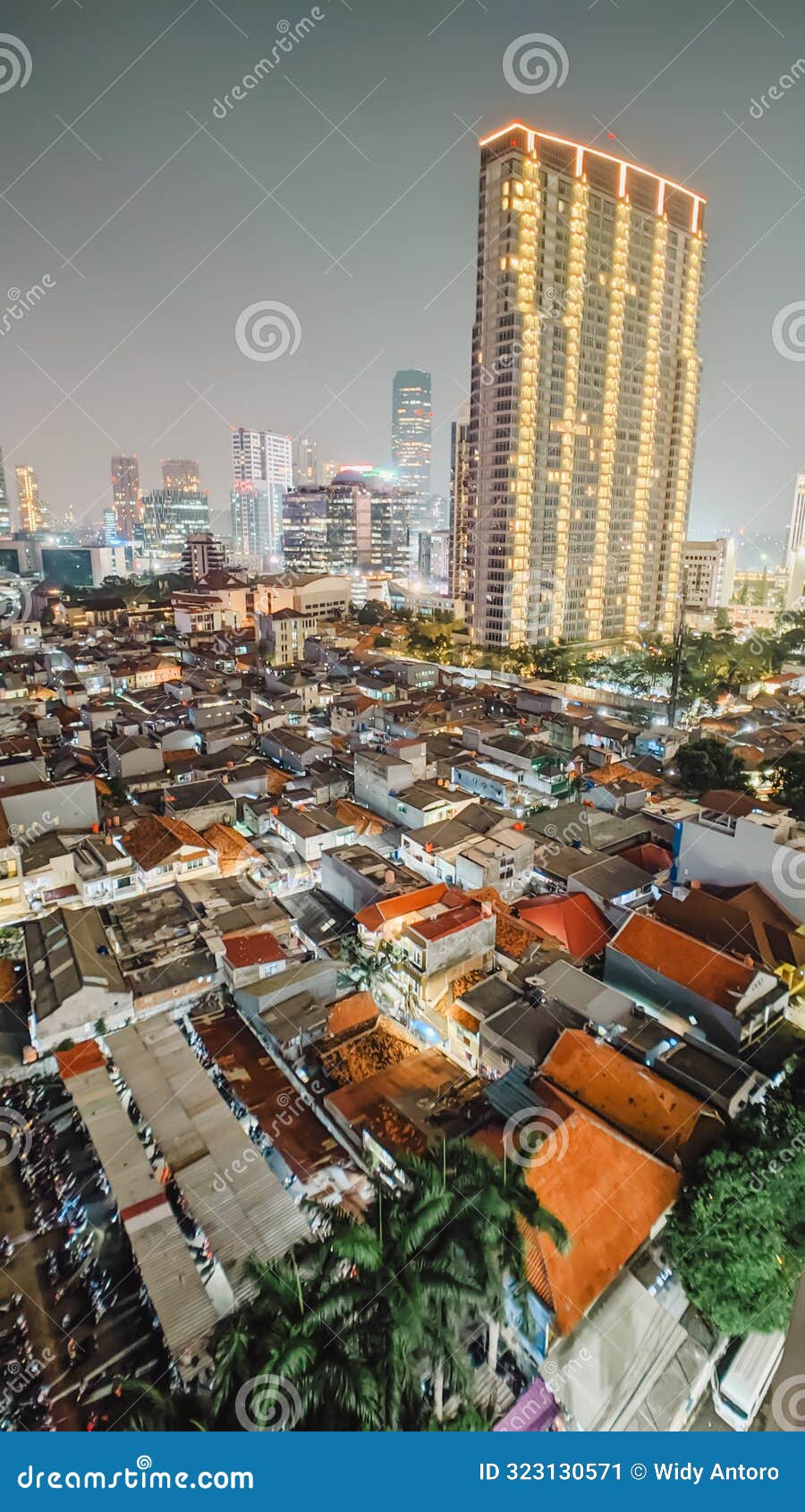 sensational illuminated-night view of jakarta's southern regional at dusk