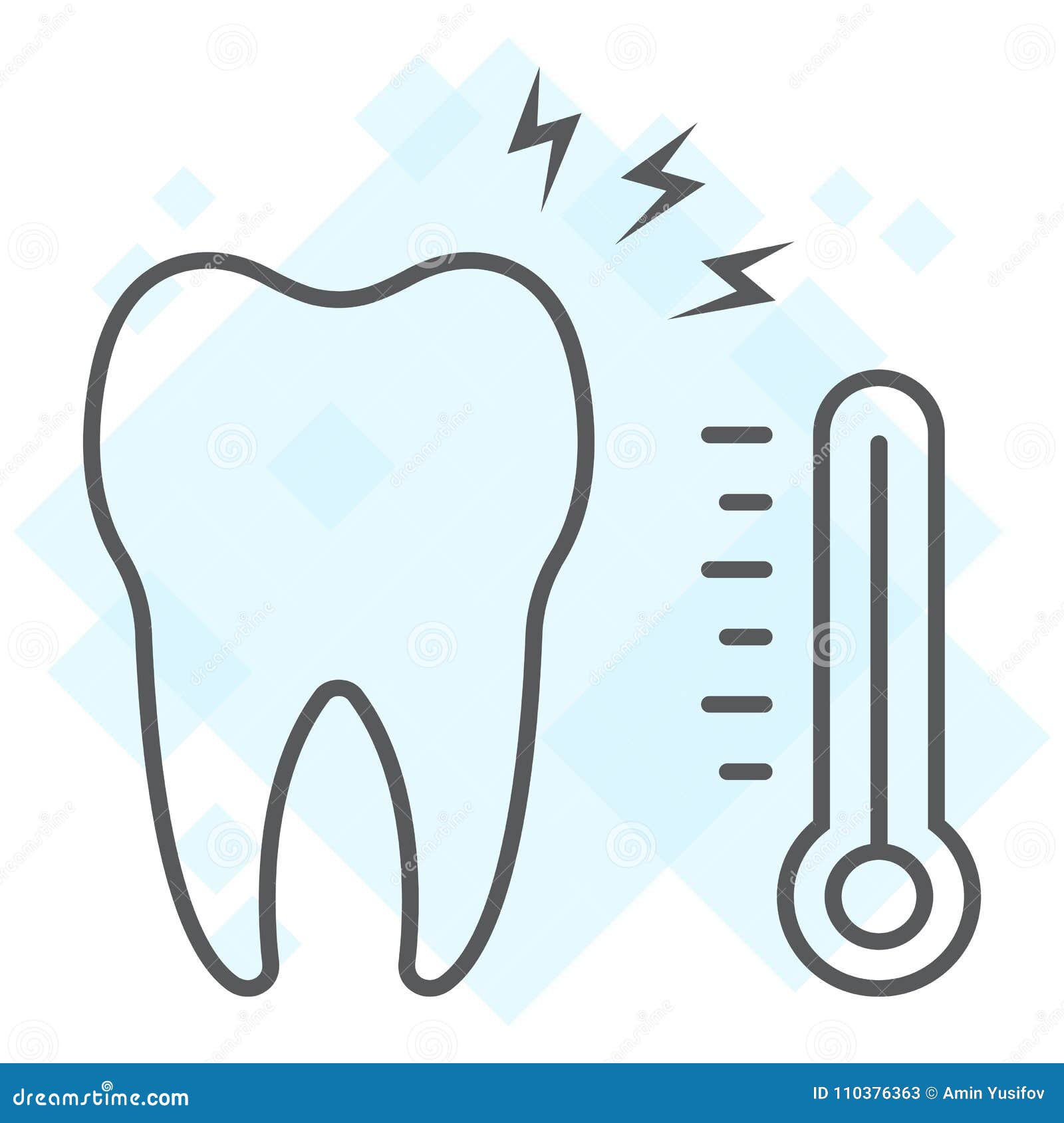 sensetive tooth thin line icon, stomatology