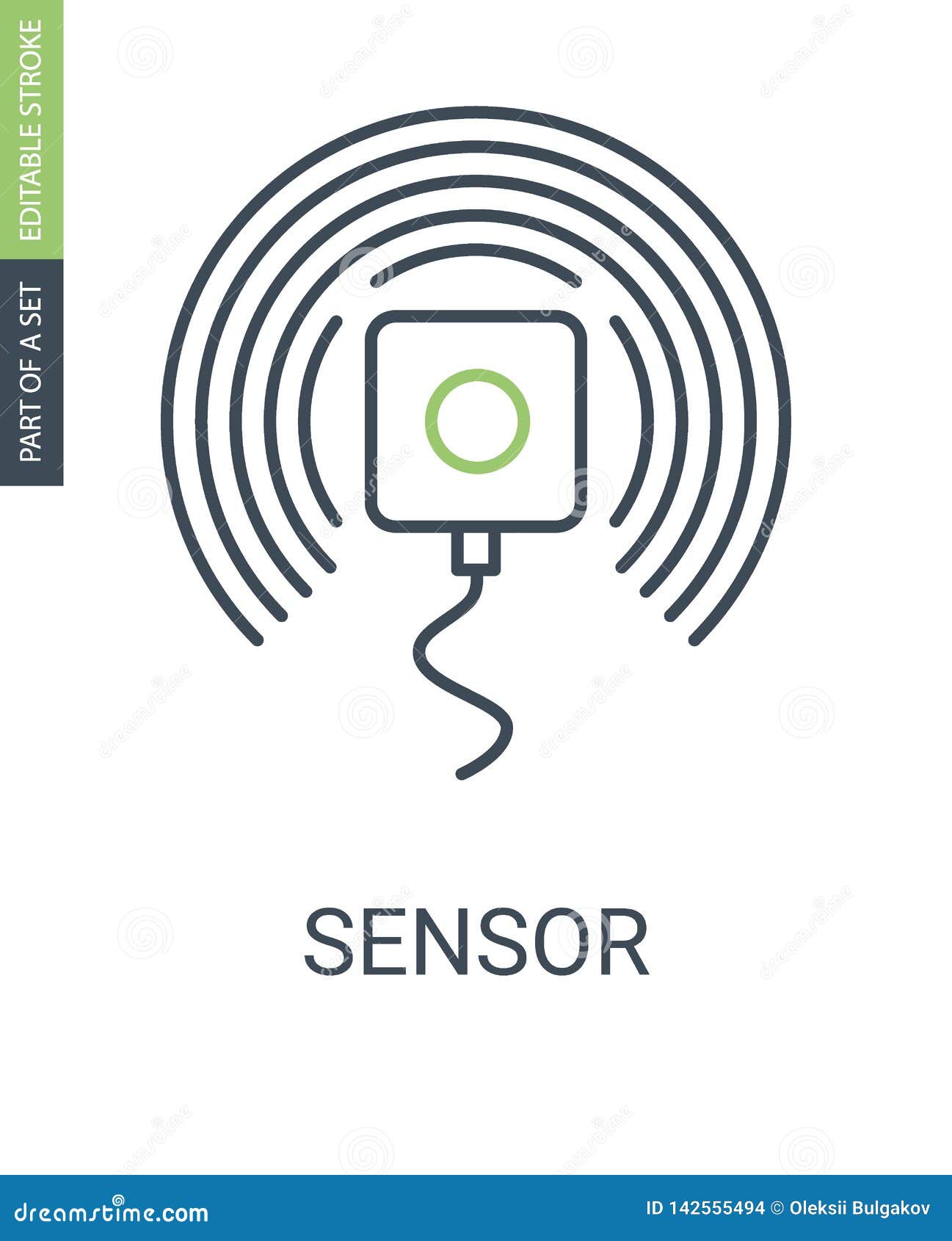 sensor  outline icon with editable stroke