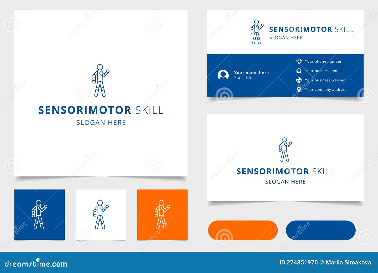sensorimotor skill logo  with editable slogan. branding book and business card template.