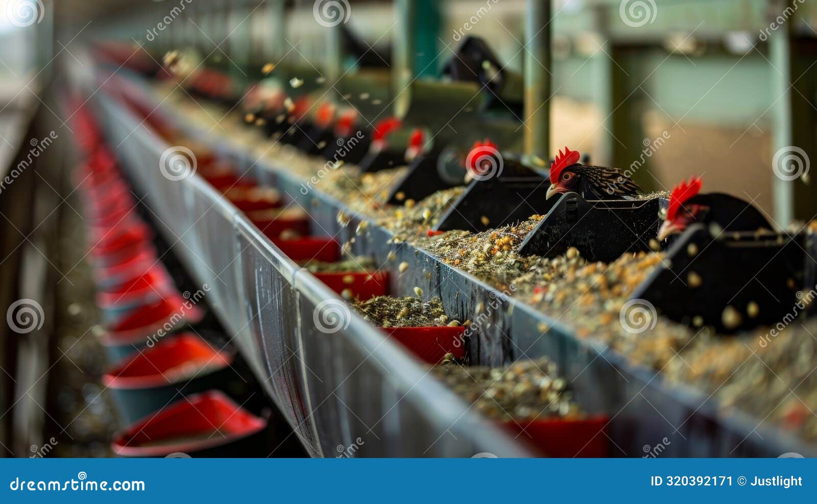 sensors in feed troughs notify the farmer when feed levels are low and need to be replenished