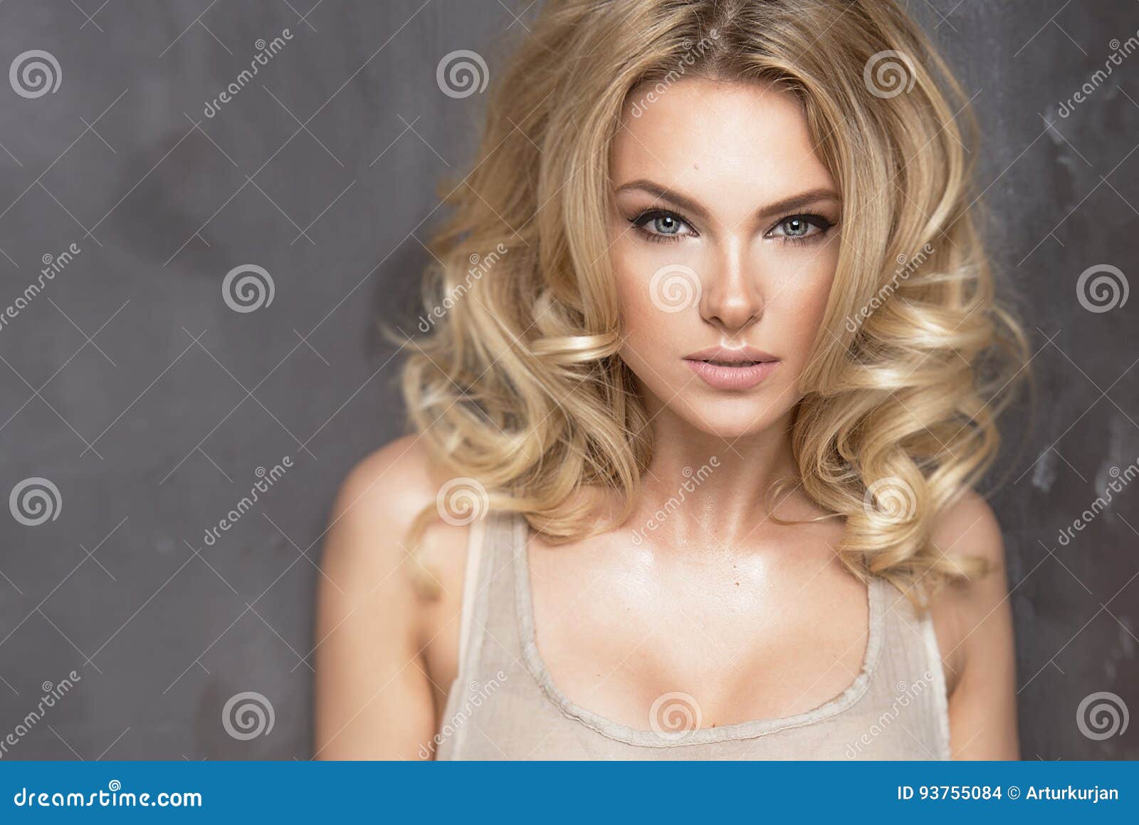 sensual beautiful blonde woman