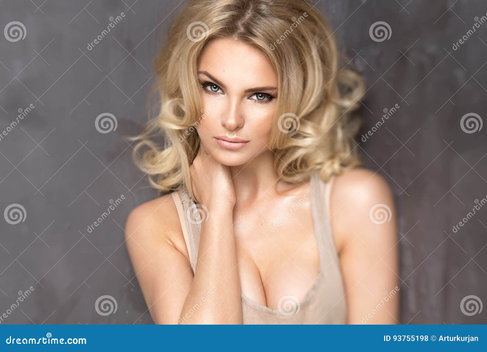 sensual beautiful blonde woman