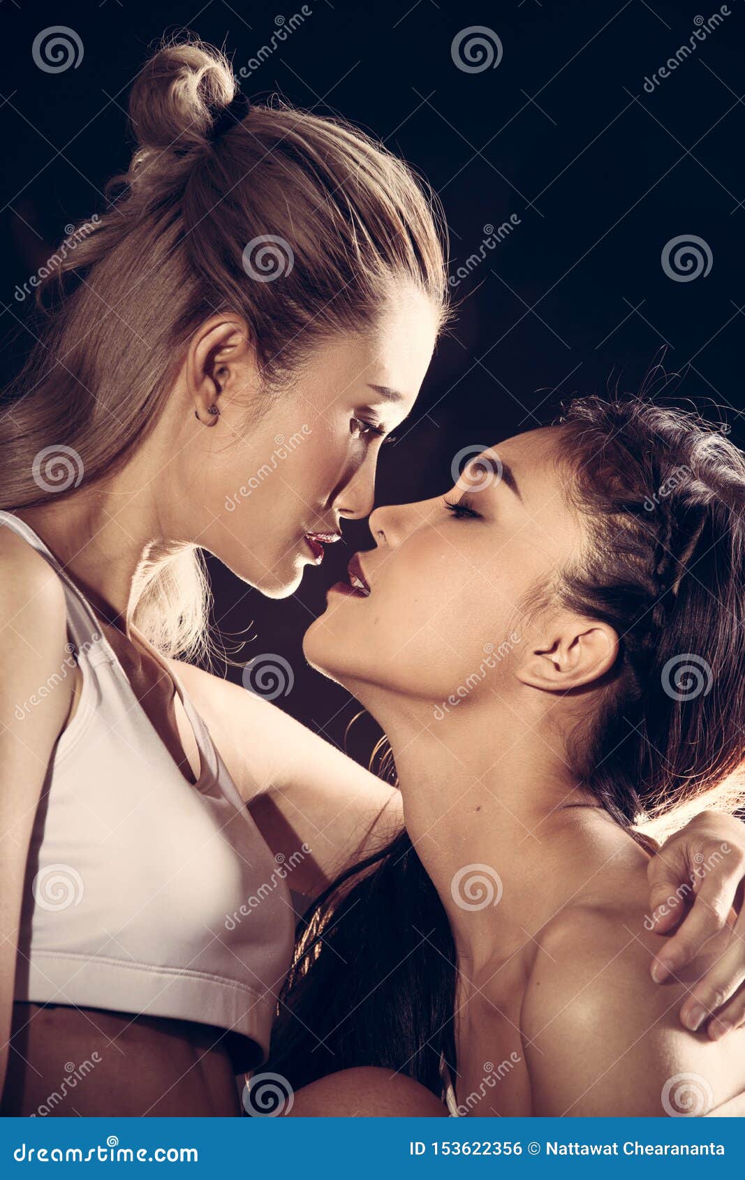 Sexy Girls Lesbians Naked Asian - Two Beautiful Asian Lesbian Women Hair Touch Stock Photo - Image of  intimacy, bisexual: 153622356