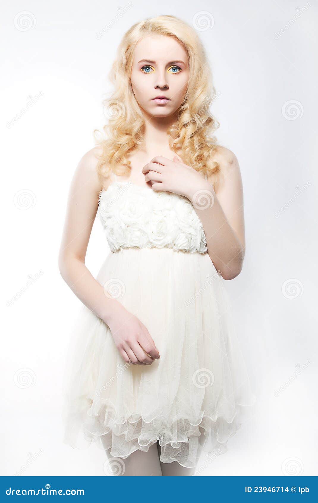 Sensual Female Blond Hair Isolated on White Stock Photo - Image of ...