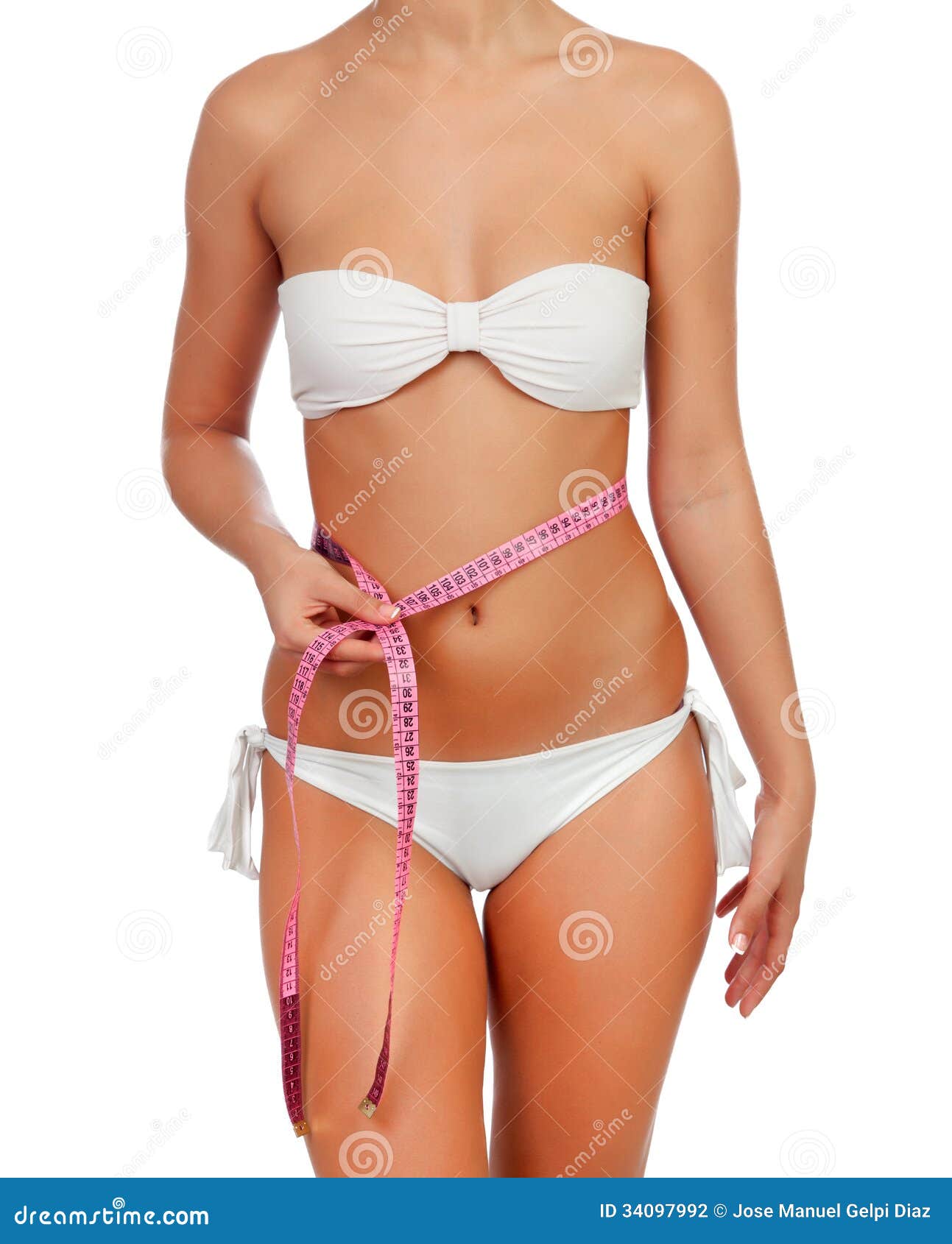 Premium Photo  Woman bikini or tape measure for legs thighs or