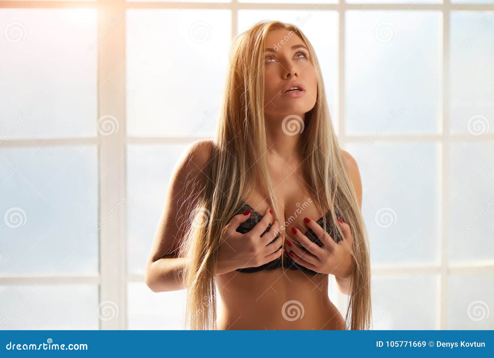 Sensual Girl Touching Her Breasts pic