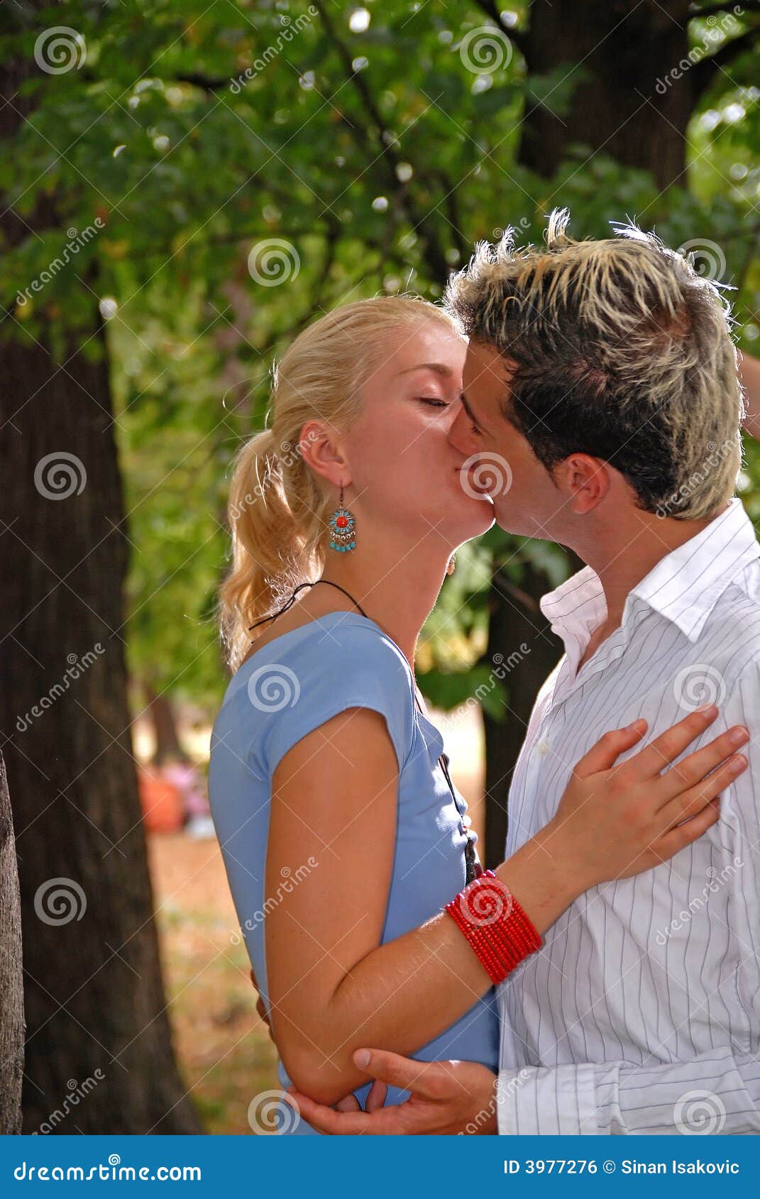 Sensual kiss stock photo. Image of caucasian, girl, evening 3977276