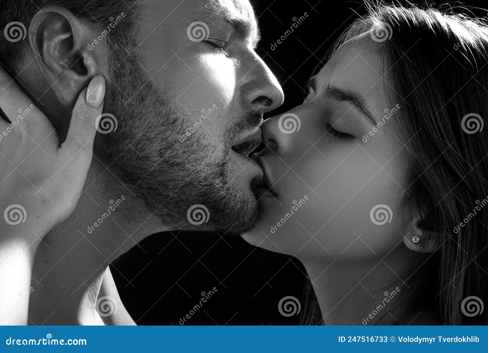 Love Kiss Young Sexy Heterosexual Sensual Couple Stock Photos