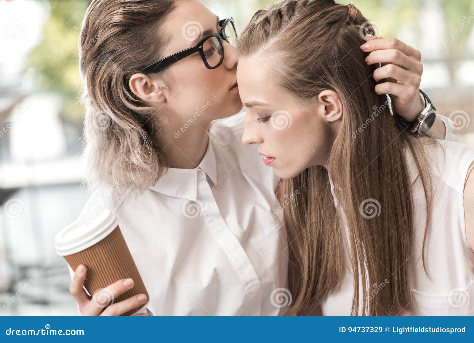 Sensual Lesbian Couple Spending Time Together Stock Image Image of