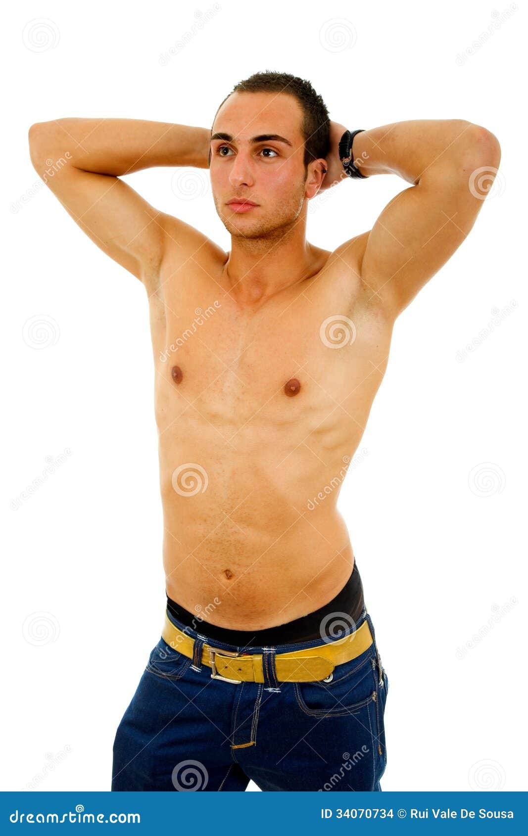 Sensual man stock photo. Image of male, beautiful, alone 34070734