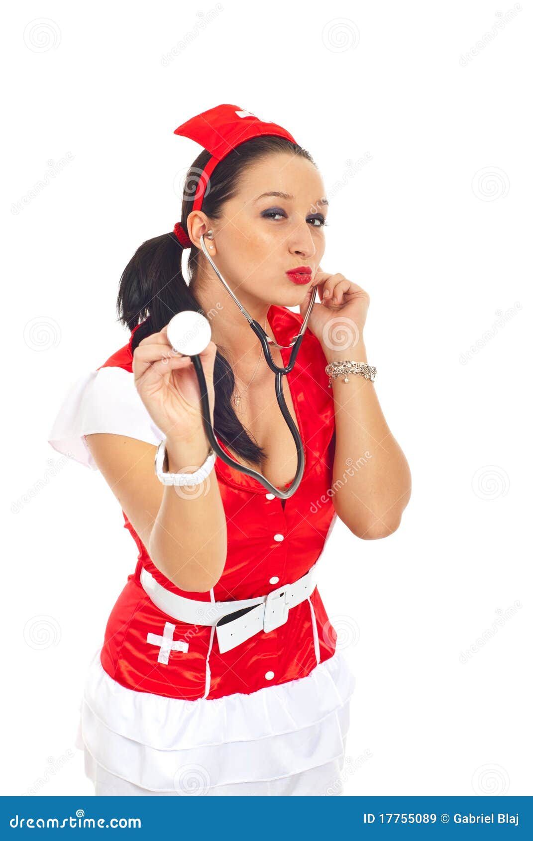 Sensual Nurse Sending Kisses Stock Image Image of sensuality, nurse