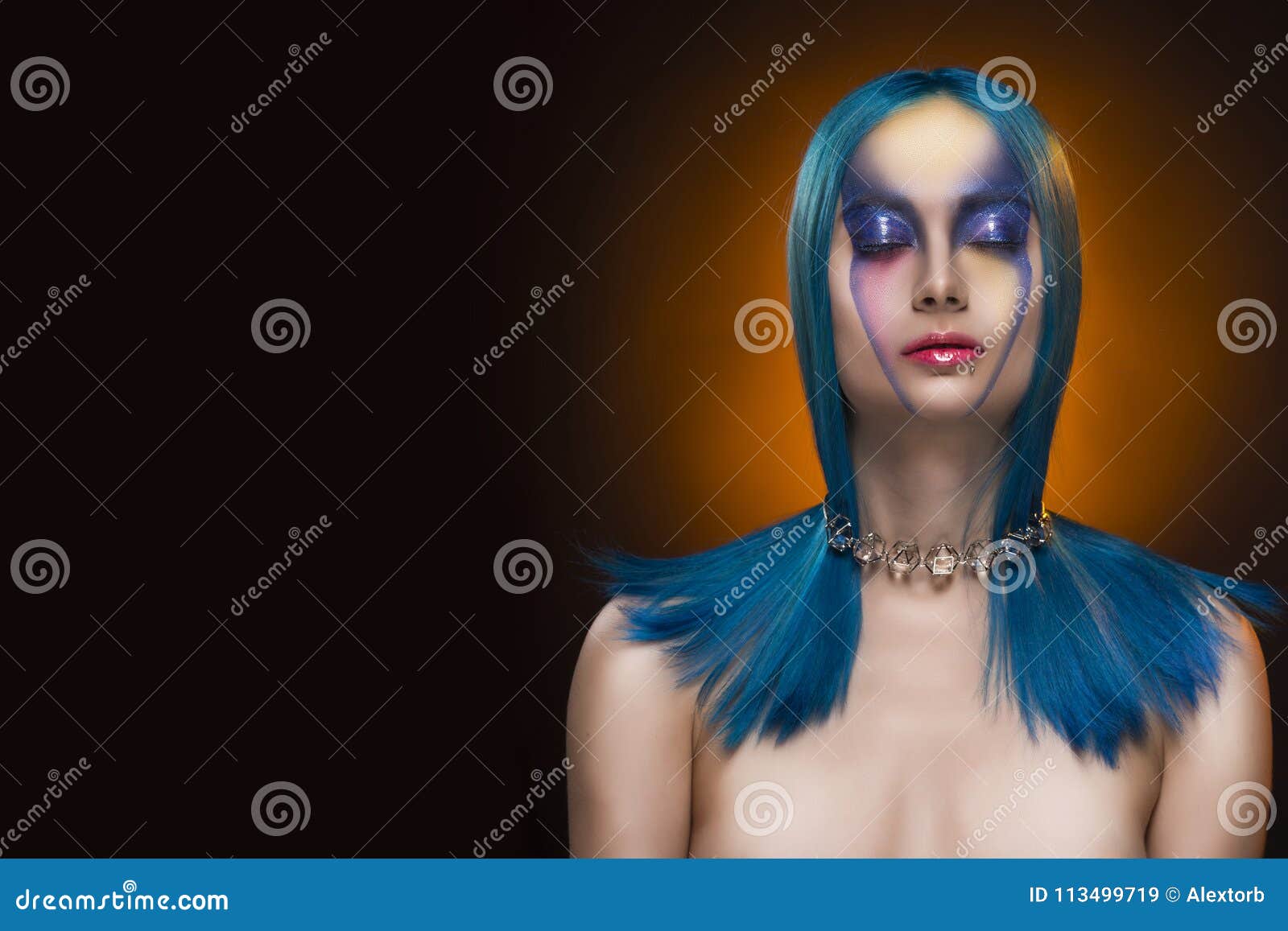 Blue-haired girl strips on webcam - wide 5