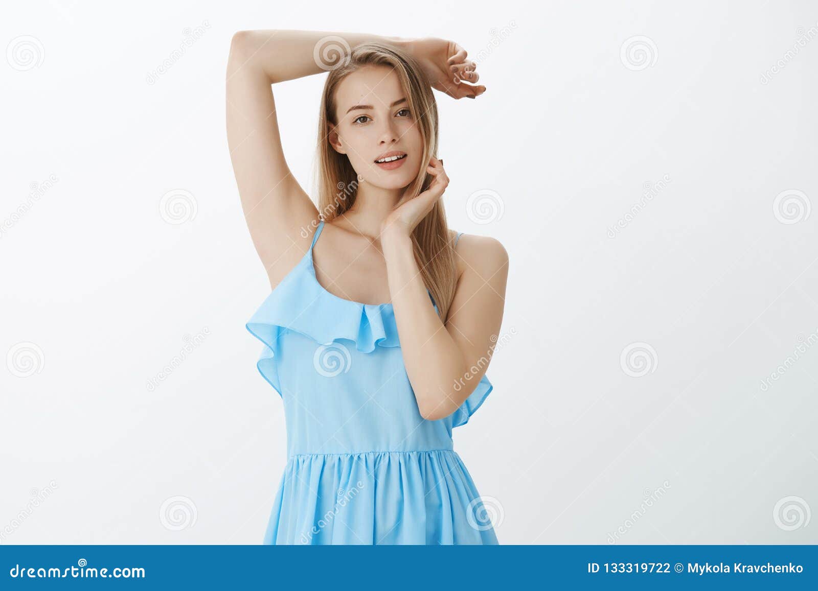 Charming pretty girl posing with hand on hips and cocked head in summer  style clothes. Full body isolated on white background. Stock Photo | Adobe  Stock