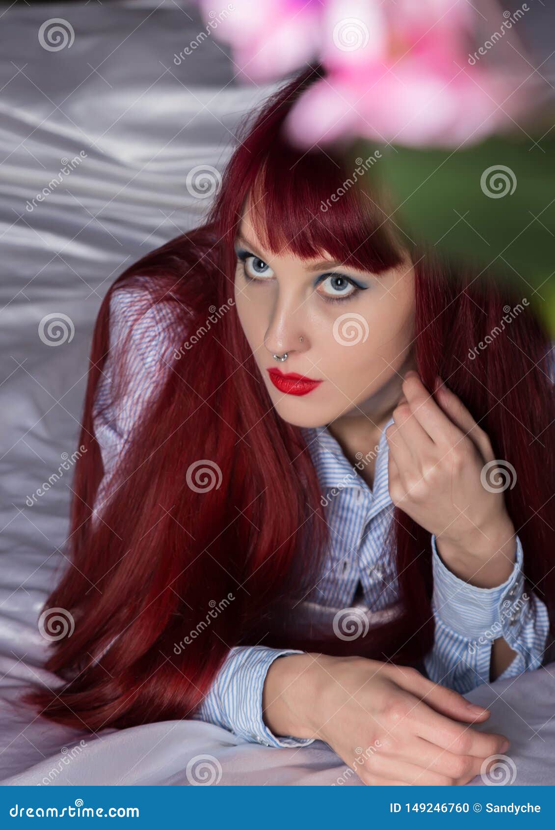 207 Sexy Redhead Underwear Girl Stock Photos