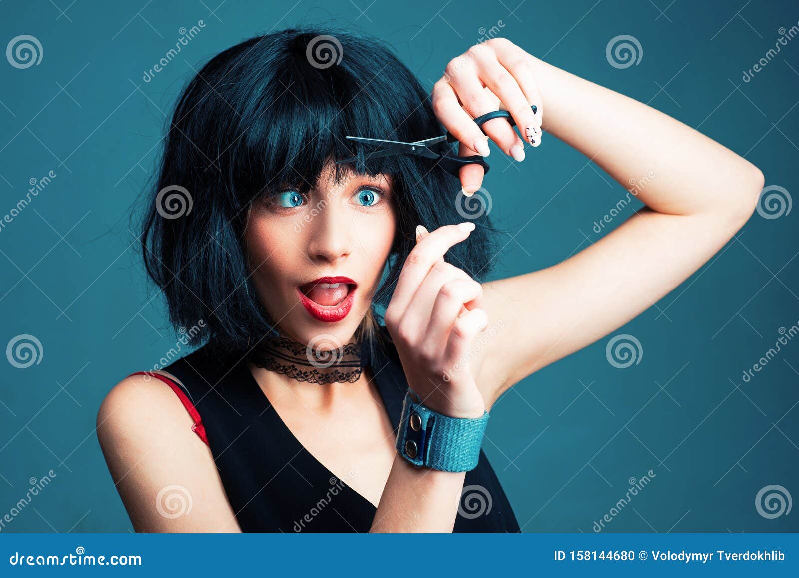 Sensual Woman. Trendy Look. Makeup and Hair Style. Beauty and Fashion.  Girl. Crazy Girl with Funny Hairdo Stock Photo - Image of brunette, joyful:  158144680