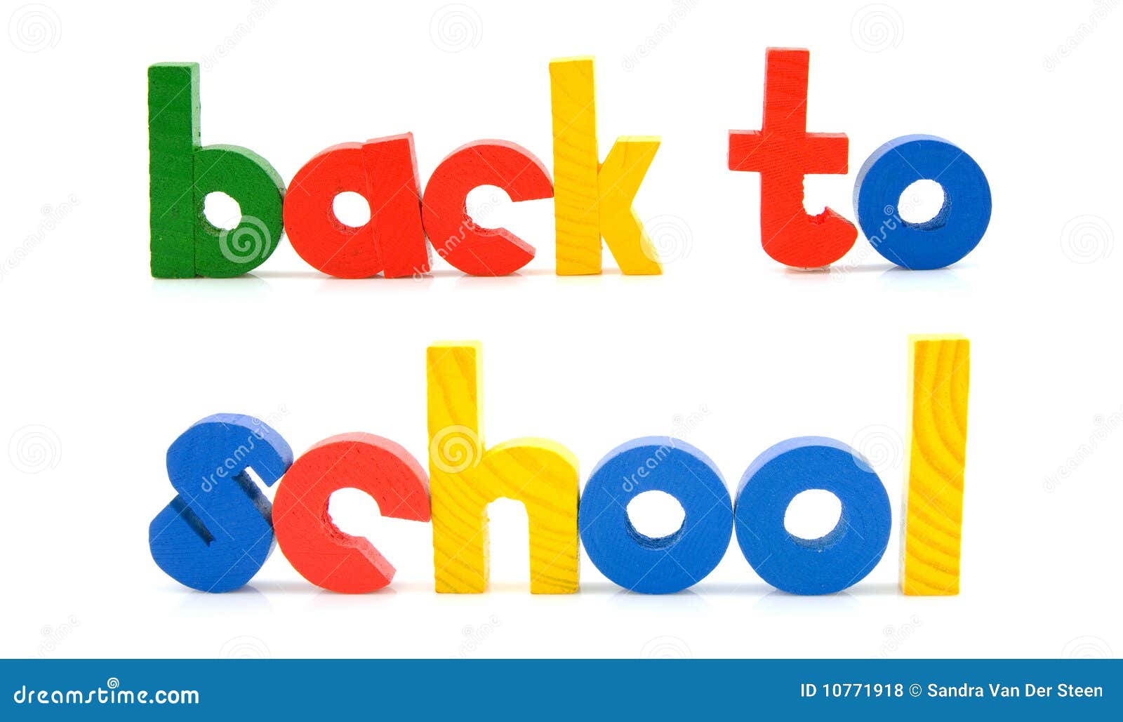 sentence back to school in wooden colorful letters