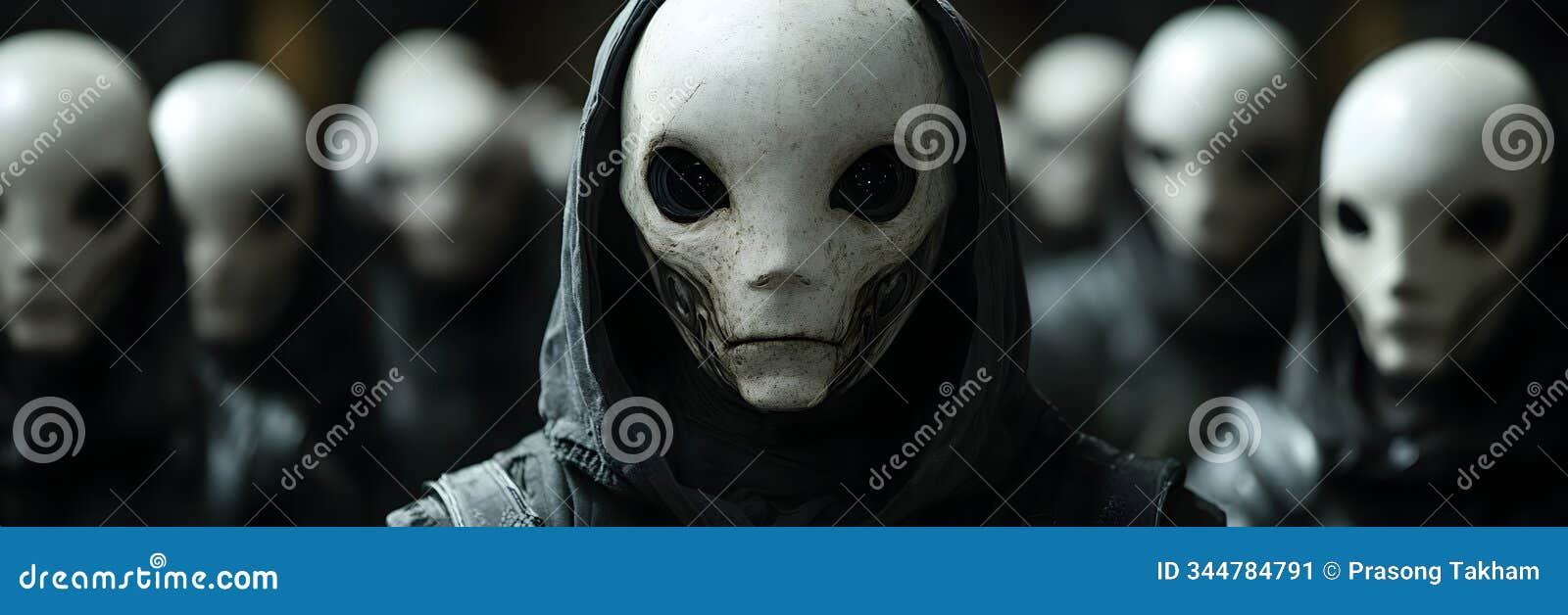 sentient overlords wielding control and influence over humans in a dystopian futuristic cityscape with towering skyscrapers and