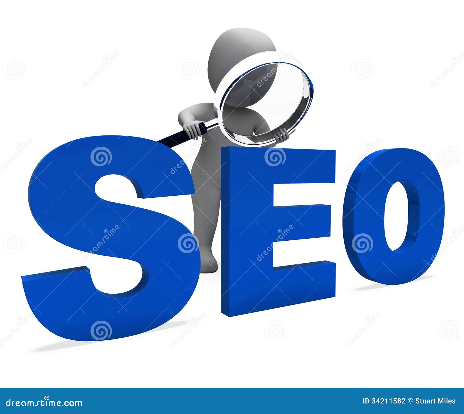 seo character shows search engine optimization optimized online