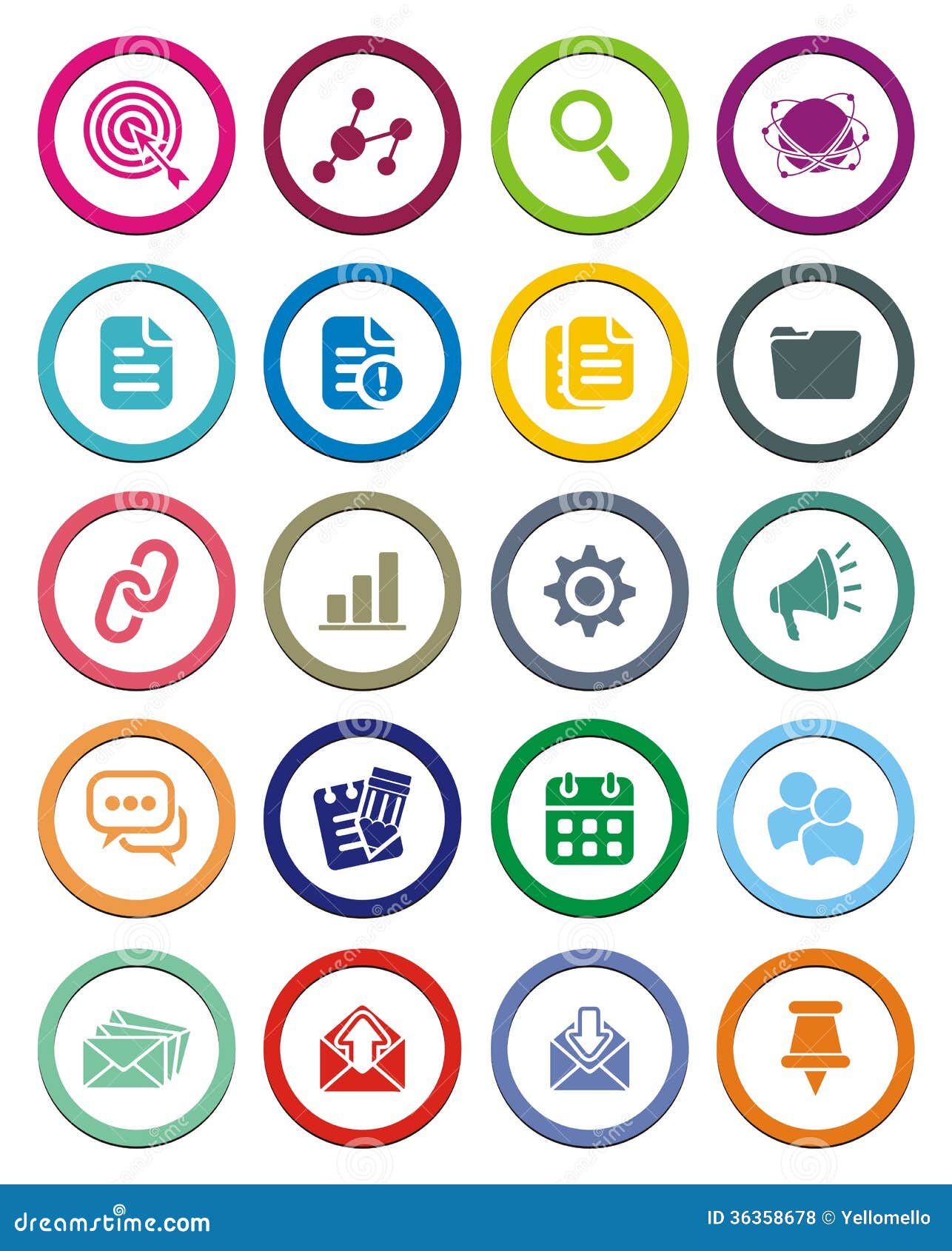 seo circle icon sets