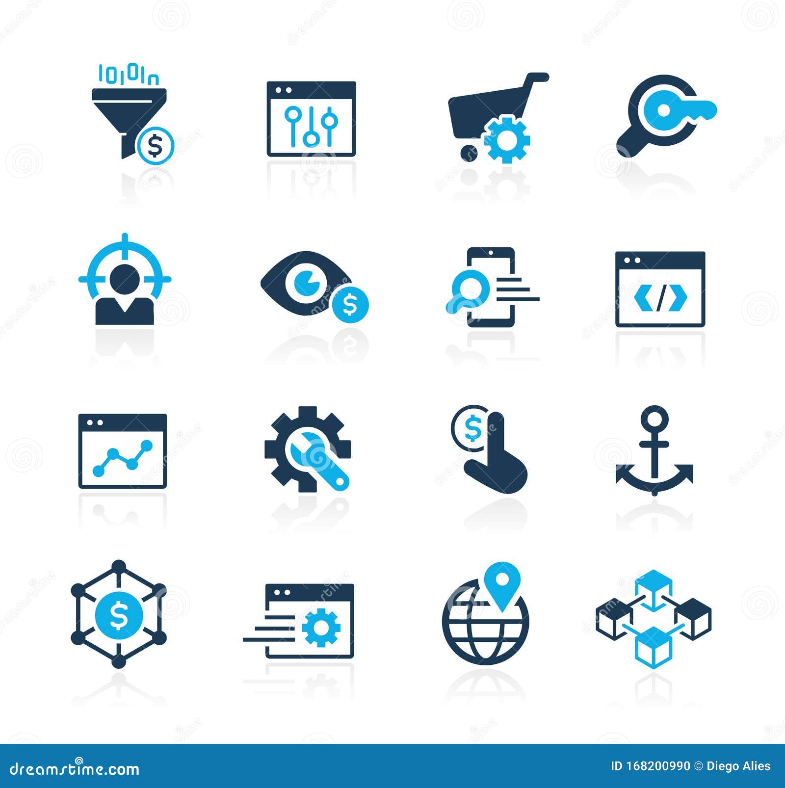 seo & digital marketing icons 1 of 2 // azure series