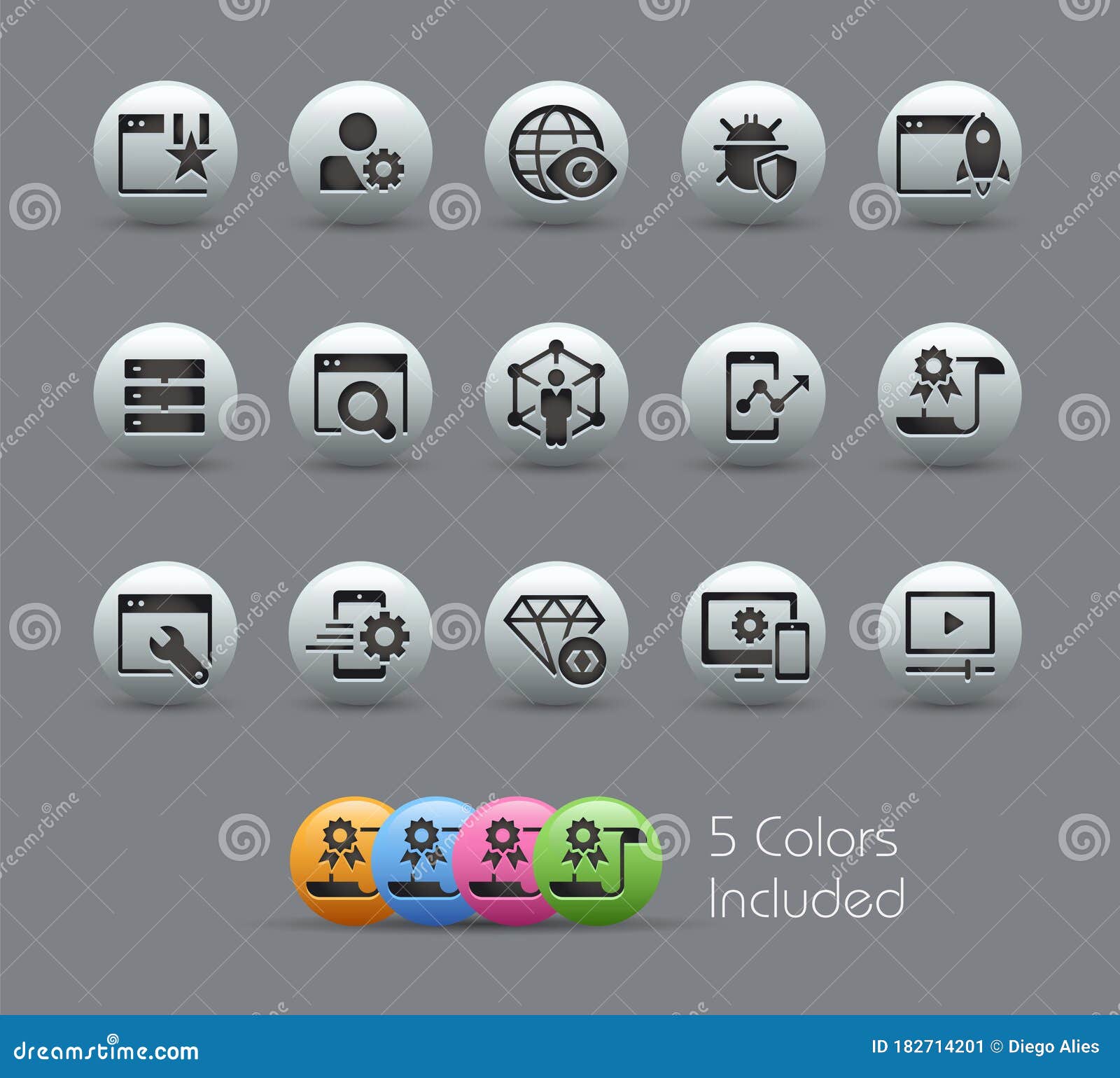 seo & digital martketing icons 2 of 2 // pearly series