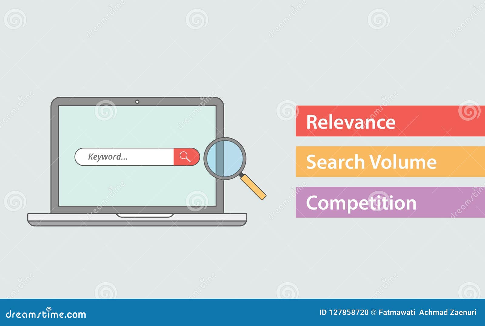 Seo Keyword Attribute With Three Most Important Things Like Relevance Search Volume And Competition Stock Illustration Illustration Of Branding Magnifying Seo Keyword Attribute With Three Most Important Things Like Relevance Search Volume And Competition Stock Illustration Illustration Of Branding Magnifying
