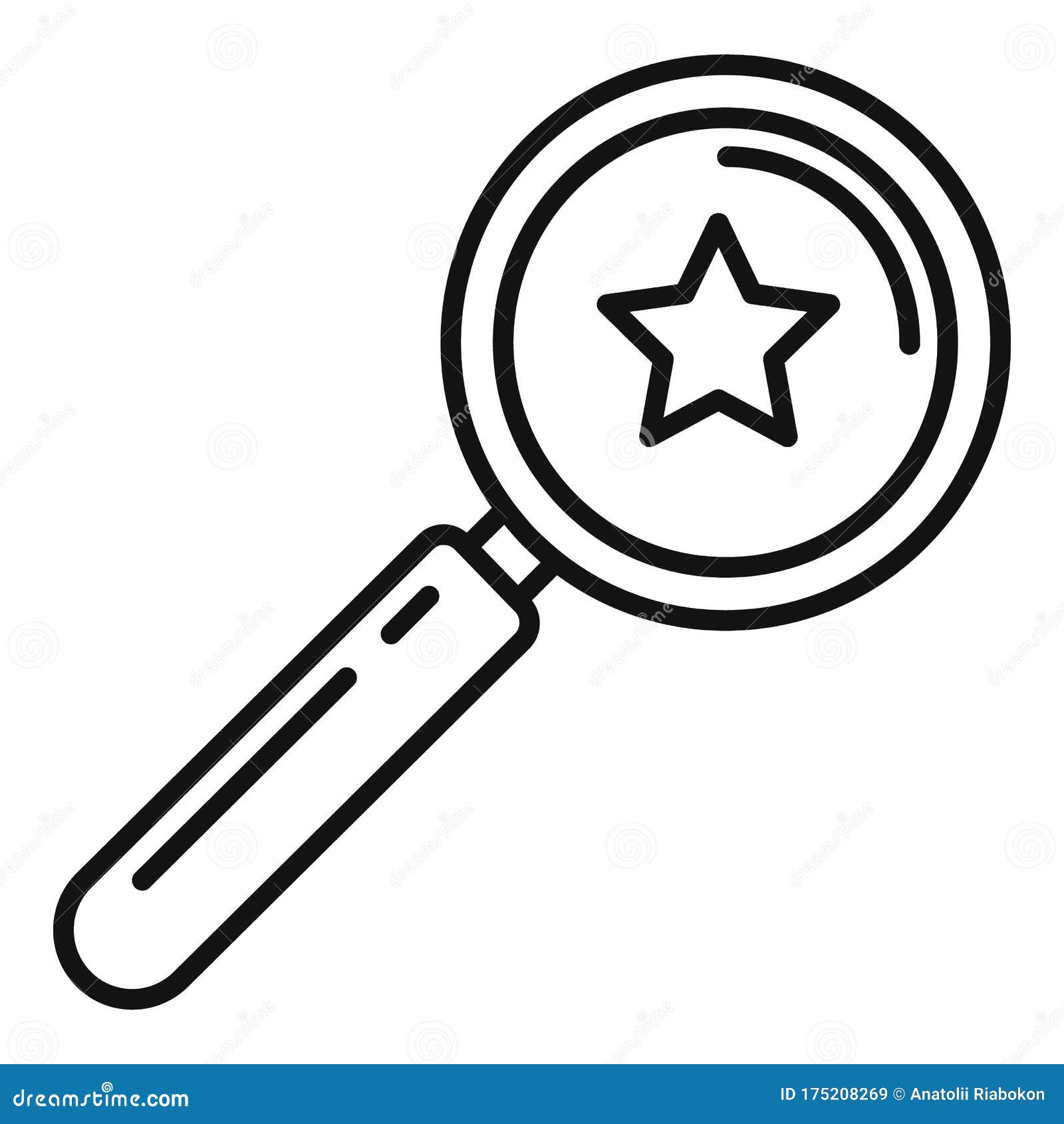 Seo Magnifier Icon, Outline Style Stock Vector Illustration of