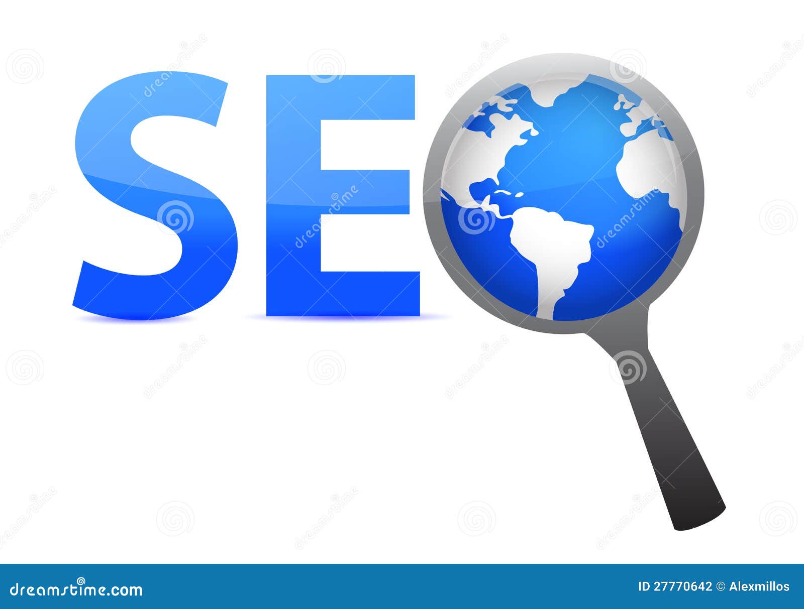Seo magnifier sign stock illustration. Illustration of optimizing