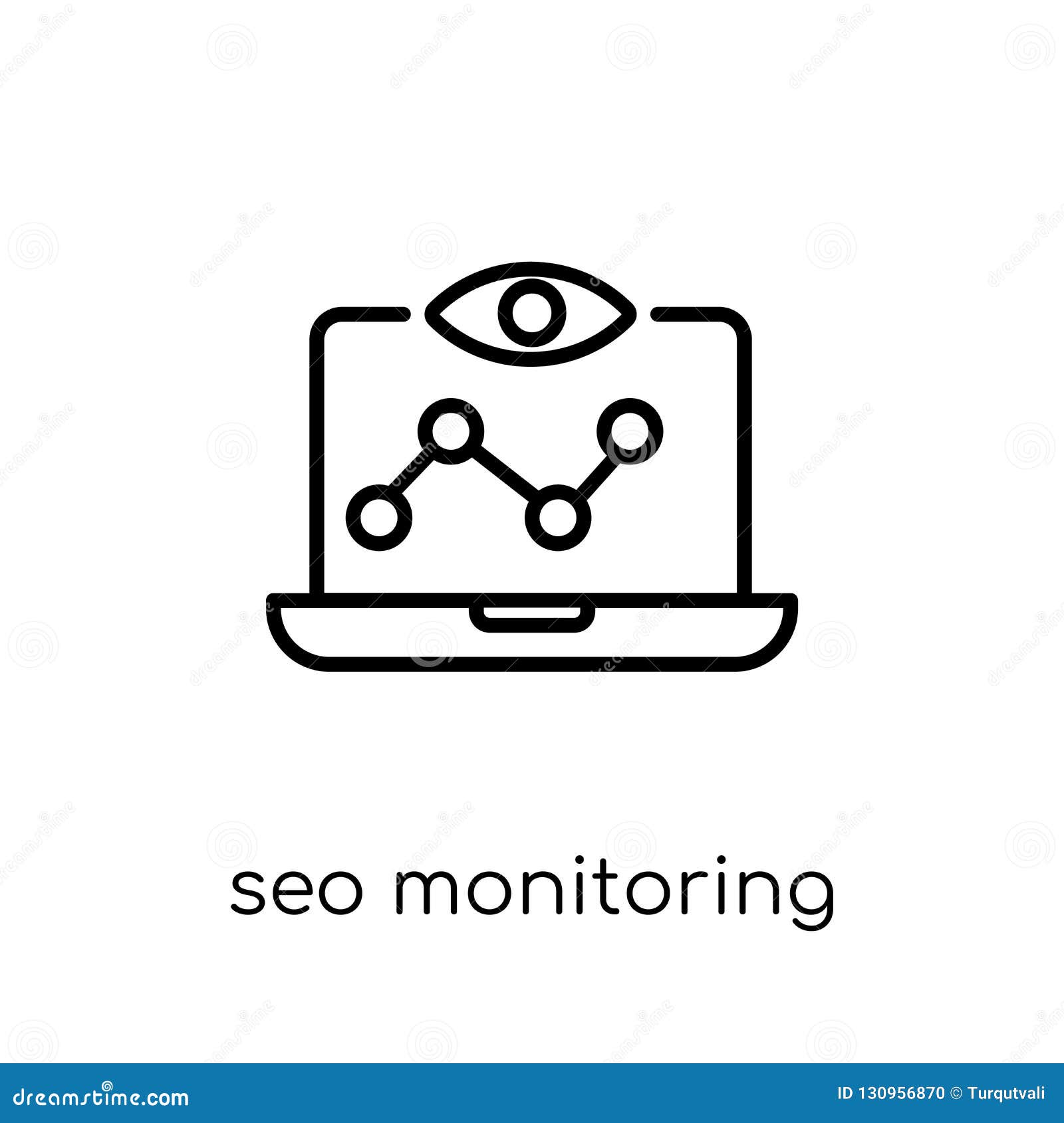 seo monitoring icon. trendy modern flat linear  seo monitoring icon on white background from thin line programming