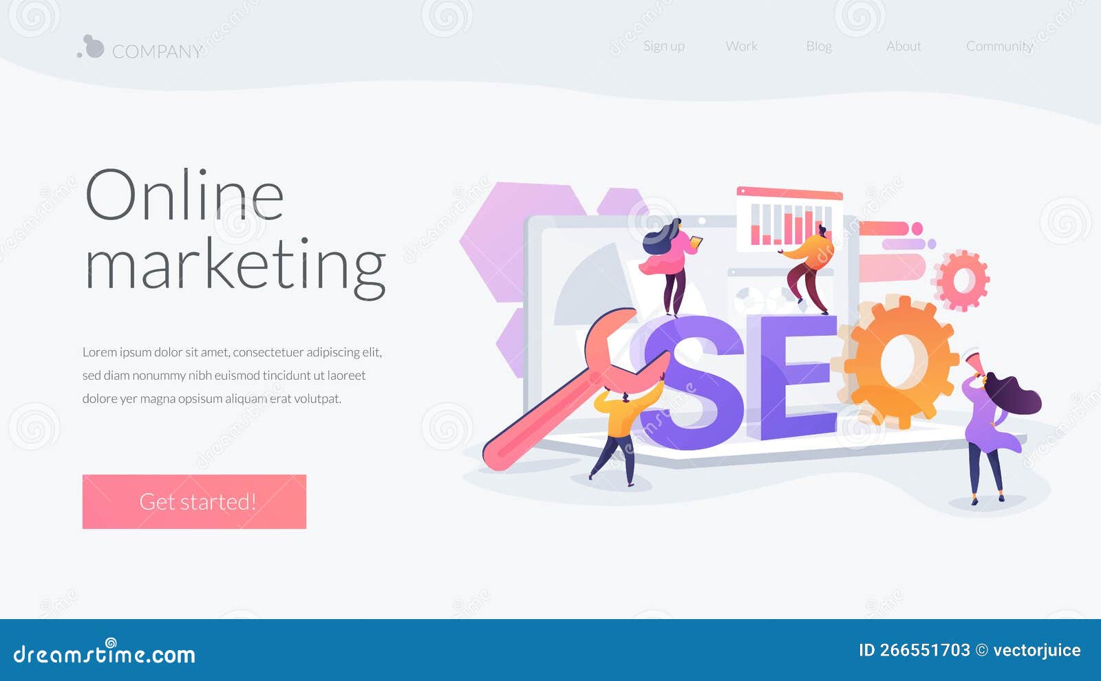 seo optimization landing page concept